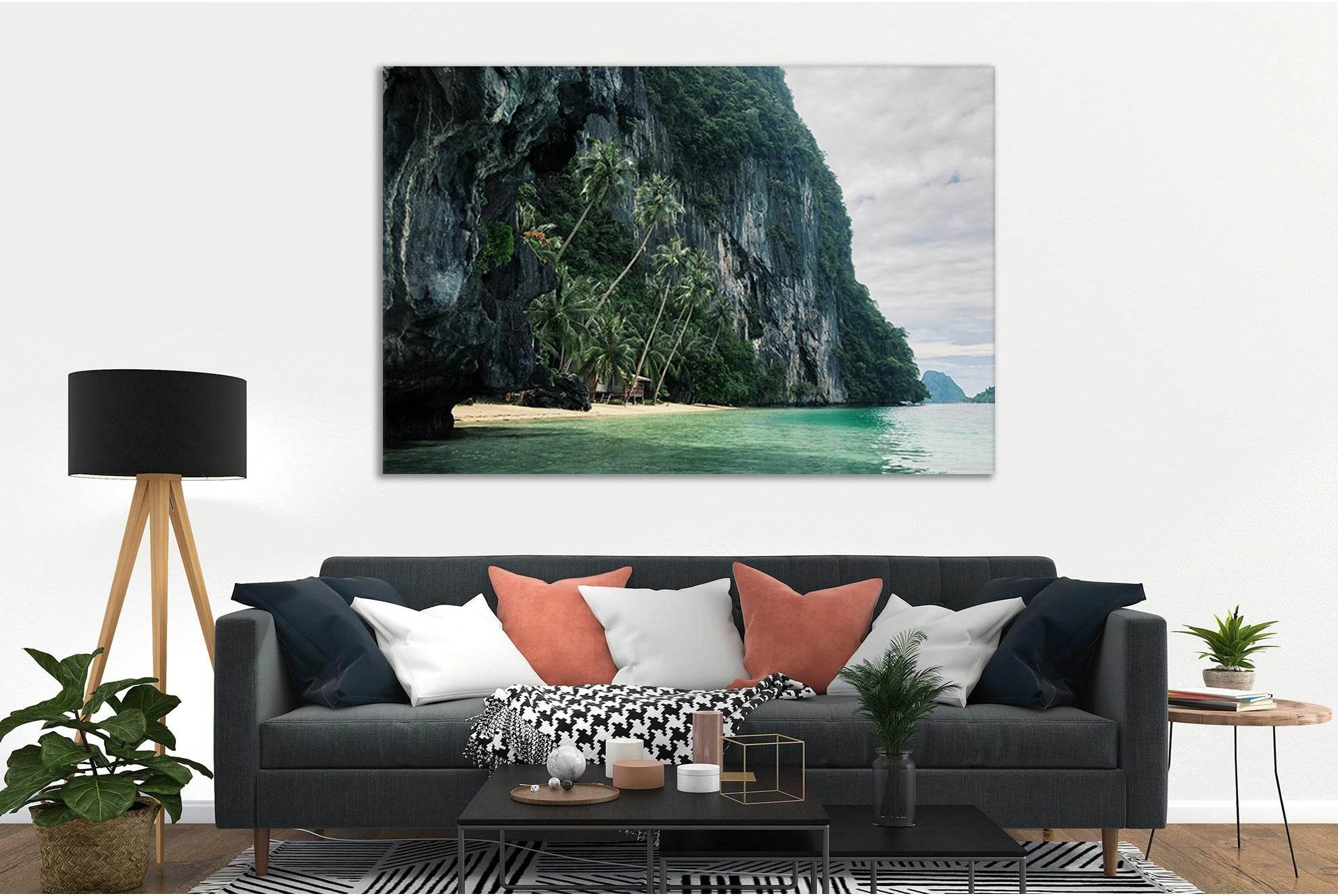 Mountains Tropical Island №SL88 Ready to Hang Canvas Print - Zellart Canvas Prints 0new, ALL_Products, Beach Ocean & Waves
