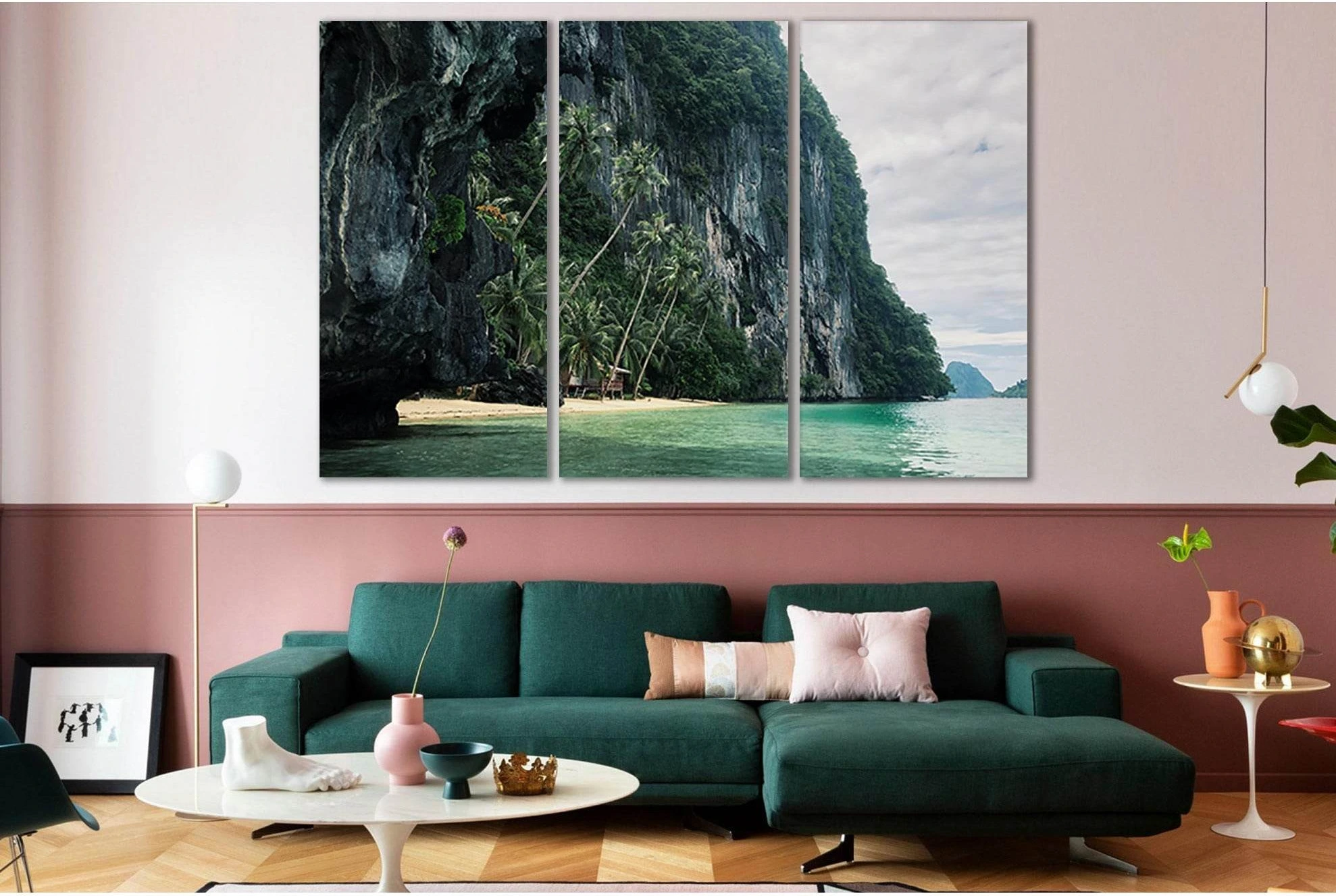 Mountains Tropical Island №SL88 Ready to Hang Canvas Print - Zellart Canvas Prints 0new, ALL_Products, Beach Ocean & Waves