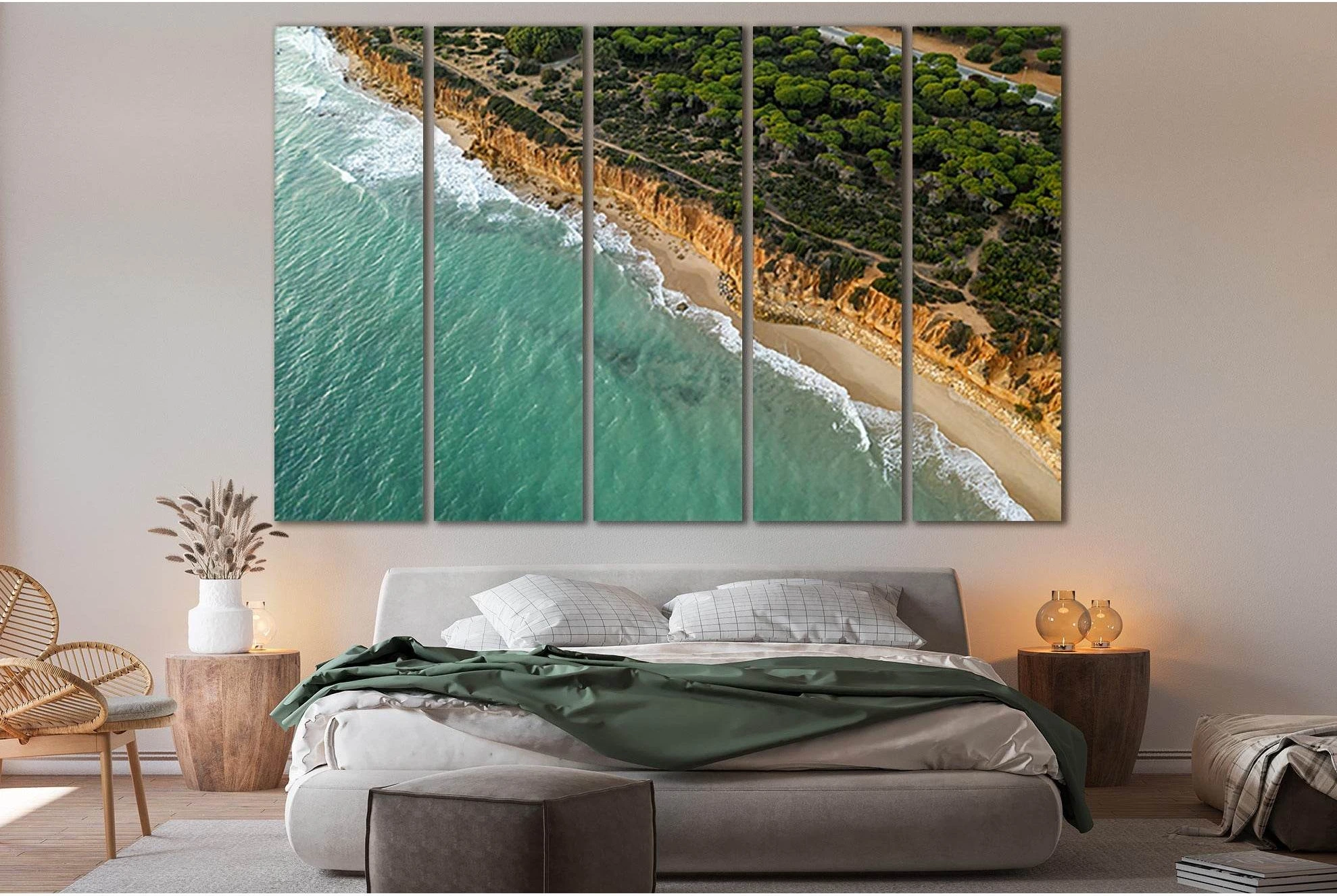 Moving Waves Towards The Shore №SL140 Ready to Hang Canvas Print - Zellart Canvas Prints 0new, ALL_Products, Beach Ocean & Waves