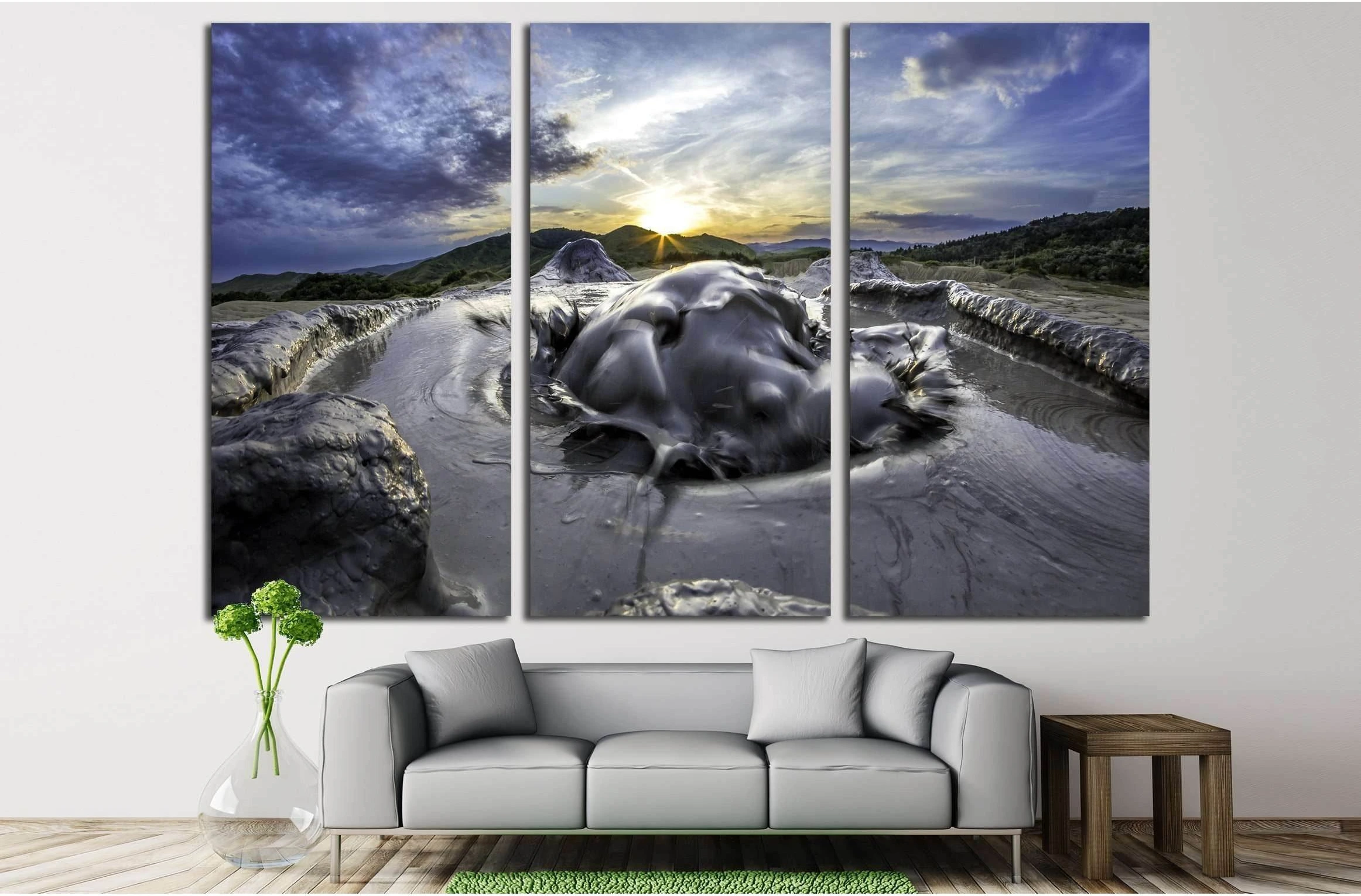 mud volcano №2915 Ready to Hang Canvas Print - Zellart Canvas Prints ALL_Products, s-2915