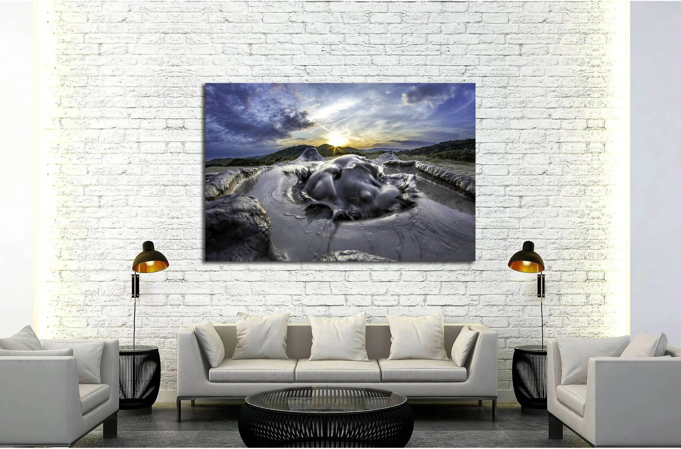 mud volcano №2915 Ready to Hang Canvas Print - Zellart Canvas Prints ALL_Products, s-2915