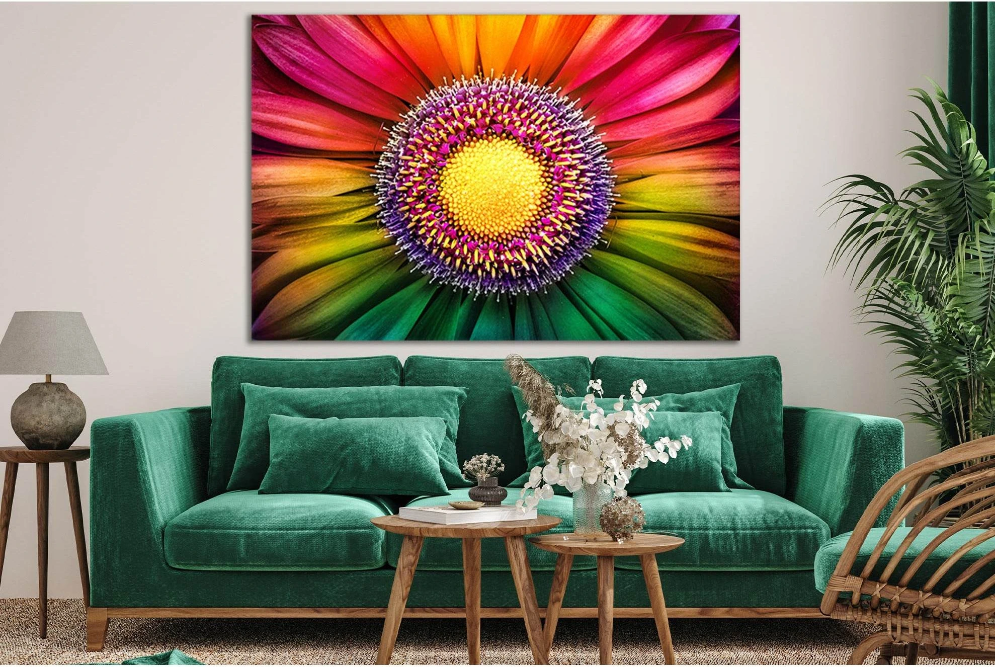 Multicolored Flower №SL718 Ready to Hang Canvas Print - Zellart Canvas Prints 0new, ALL_Products, Floral & Botanical Wall Art