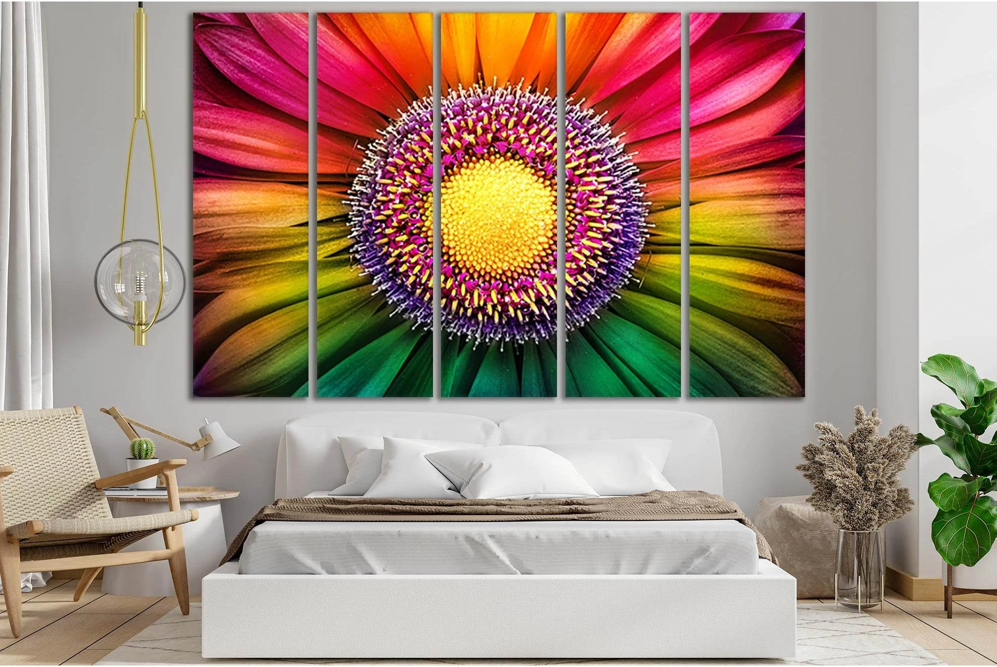Multicolored Flower №SL718 Ready to Hang Canvas Print - Zellart Canvas Prints 0new, ALL_Products, Floral & Botanical Wall Art