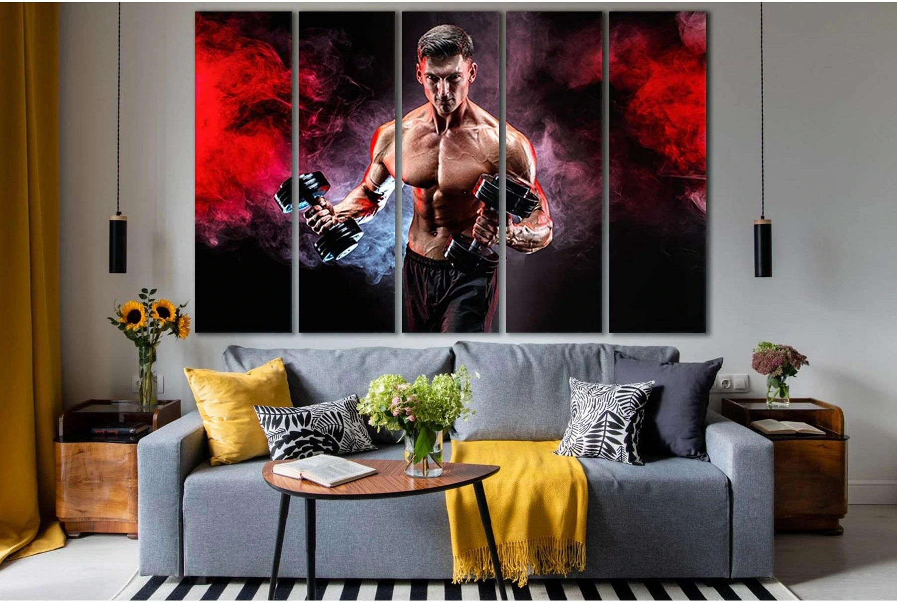 Muscular Athlete №SL945 Ready to Hang Canvas Print - Zellart Canvas Prints 0new, ALL_Products, Sports & Motivation