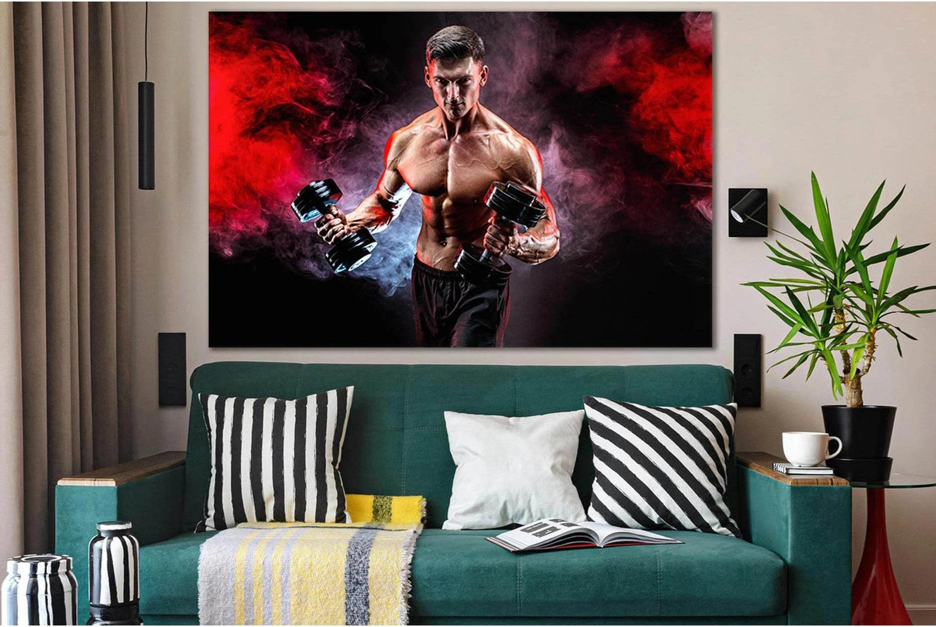 Muscular Athlete №SL945 Ready to Hang Canvas Print - Zellart Canvas Prints 0new, ALL_Products, Sports & Motivation