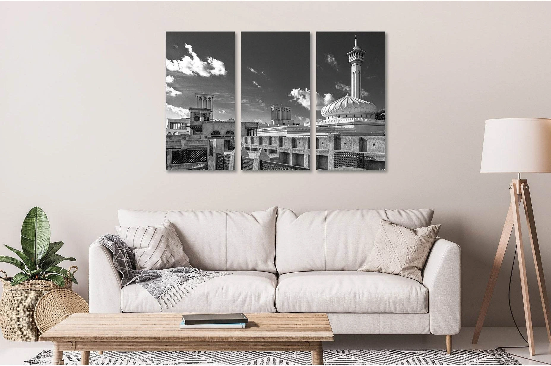 Mysterious temple №D2817 Ready to Hang Canvas Print - Zellart Canvas Prints 0new, ALL_Products, Black & White Wall Art