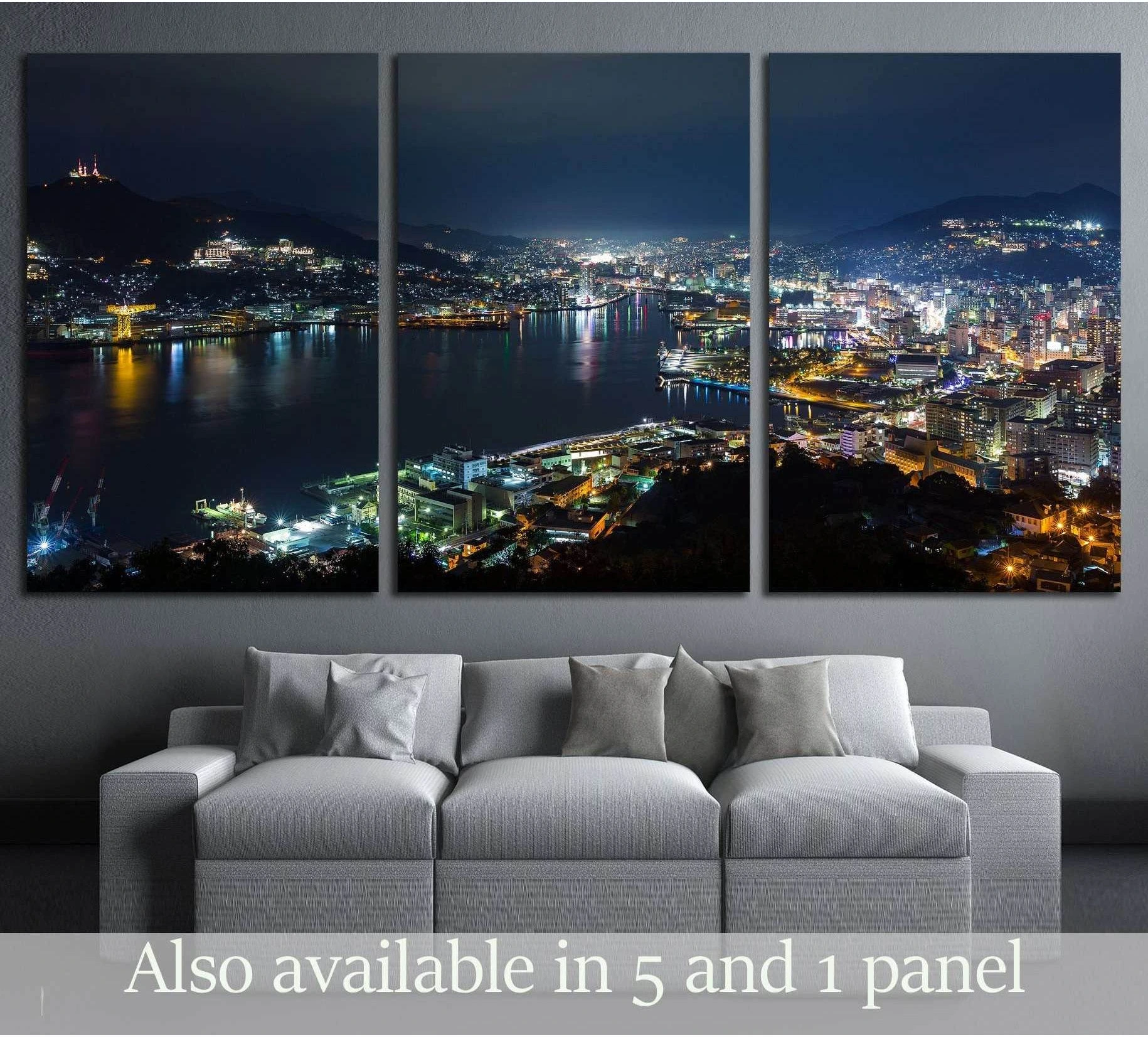 Nagasaki night №2950 Ready to Hang Canvas Print - Zellart Canvas Prints ALL_Products, s-2950