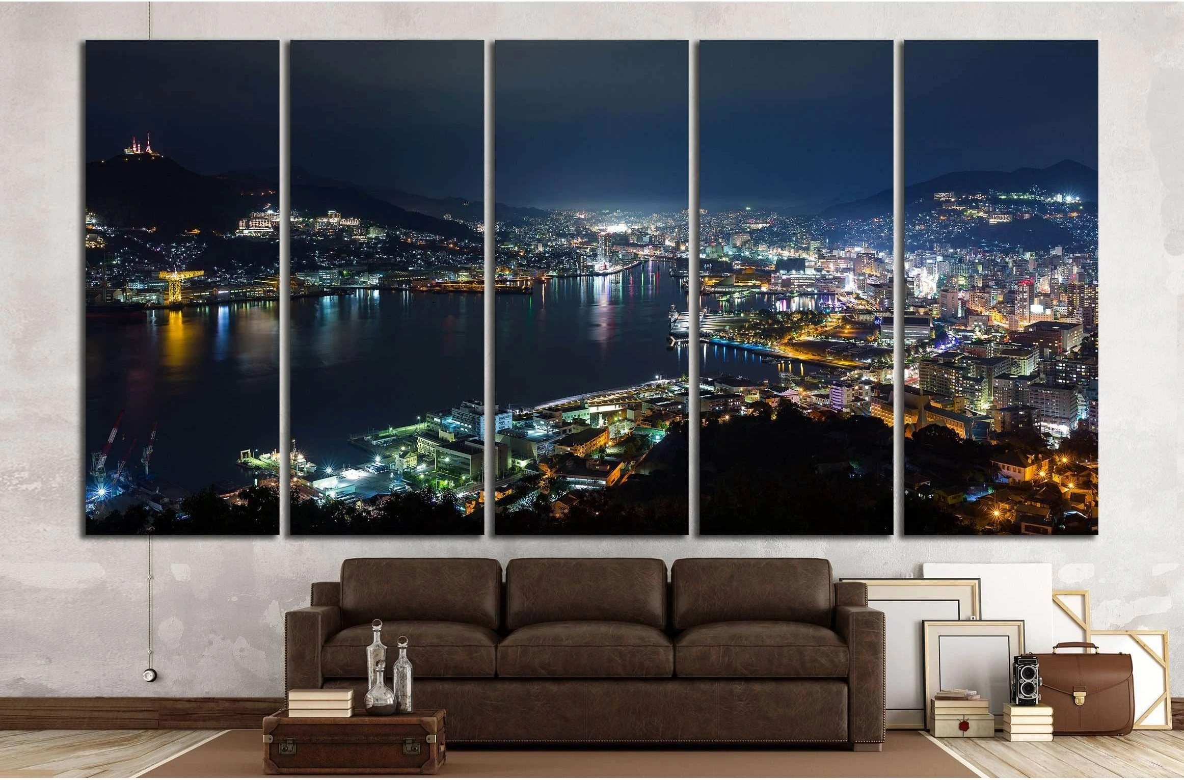 Nagasaki night №2950 Ready to Hang Canvas Print - Zellart Canvas Prints ALL_Products, s-2950