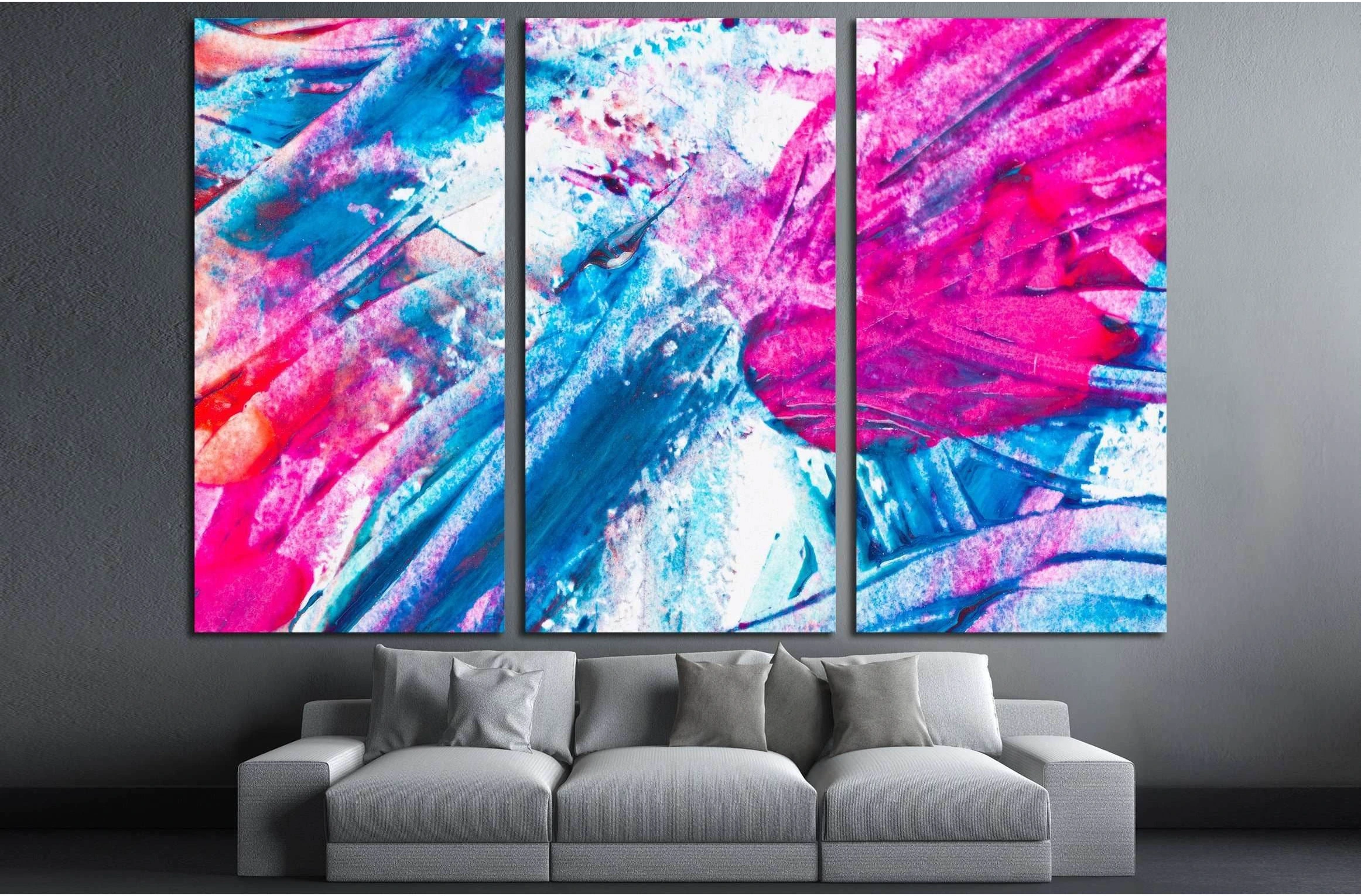 Nail Polish Splashes. art set №2879 Ready to Hang Canvas Print - Zellart Canvas Prints ALL_Products, s-2879