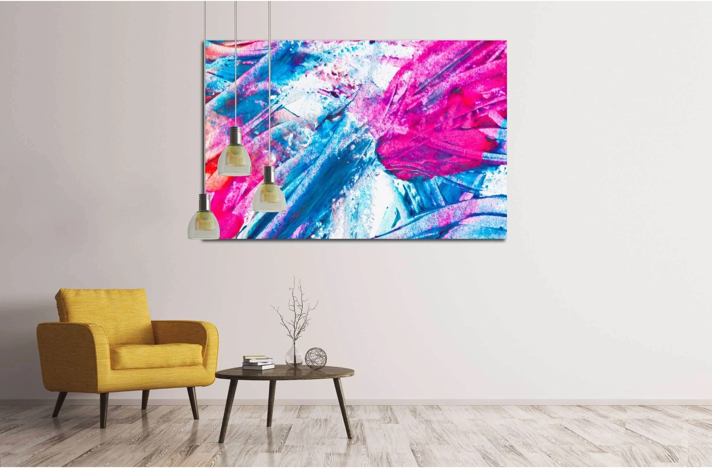 Nail Polish Splashes. art set №2879 Ready to Hang Canvas Print - Zellart Canvas Prints ALL_Products, s-2879