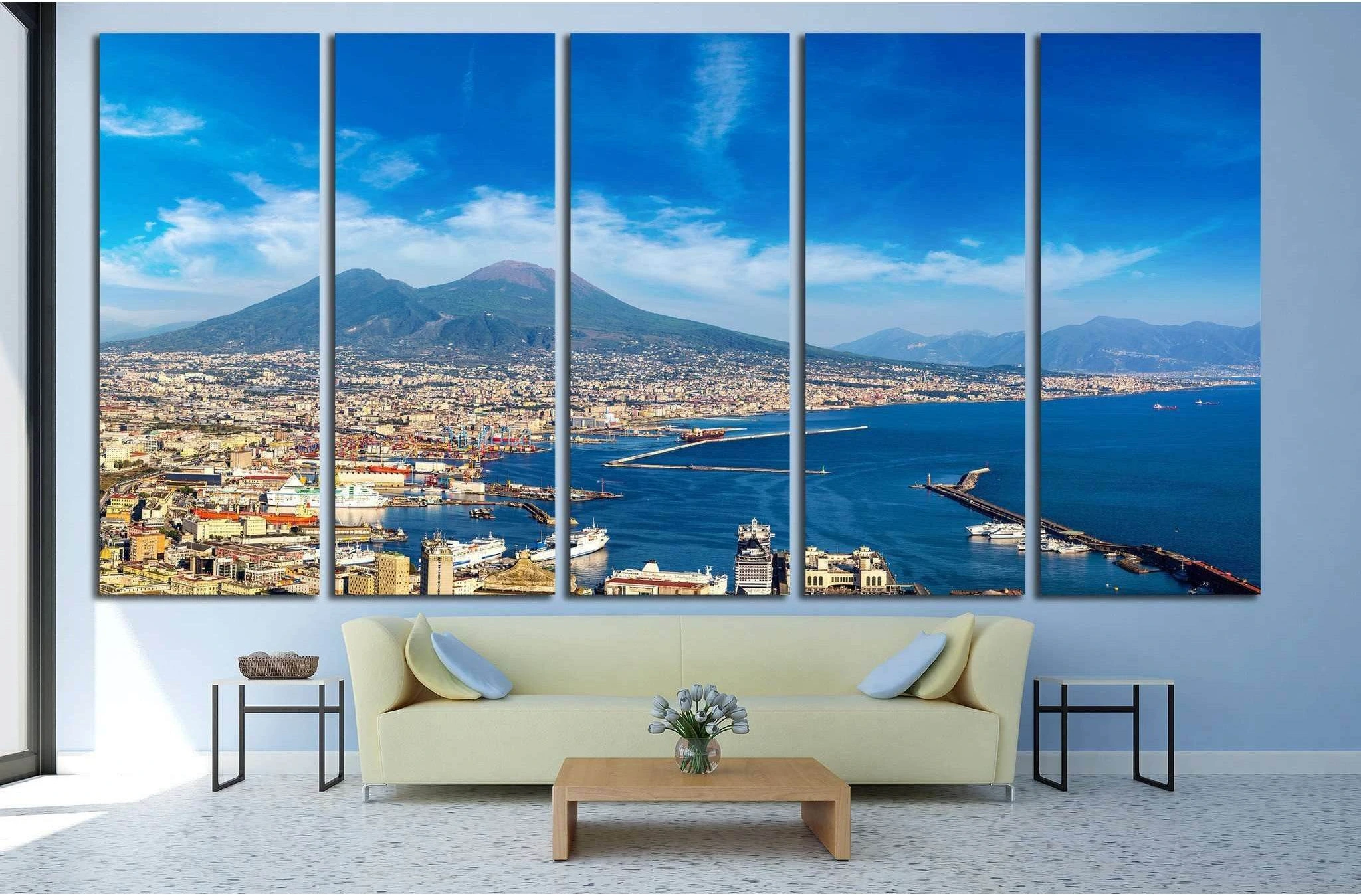 Napoli (Naples), mount Vesuvius, Italy №1243 Ready to Hang Canvas Print - Zellart Canvas Prints ALL_Products, s-1243