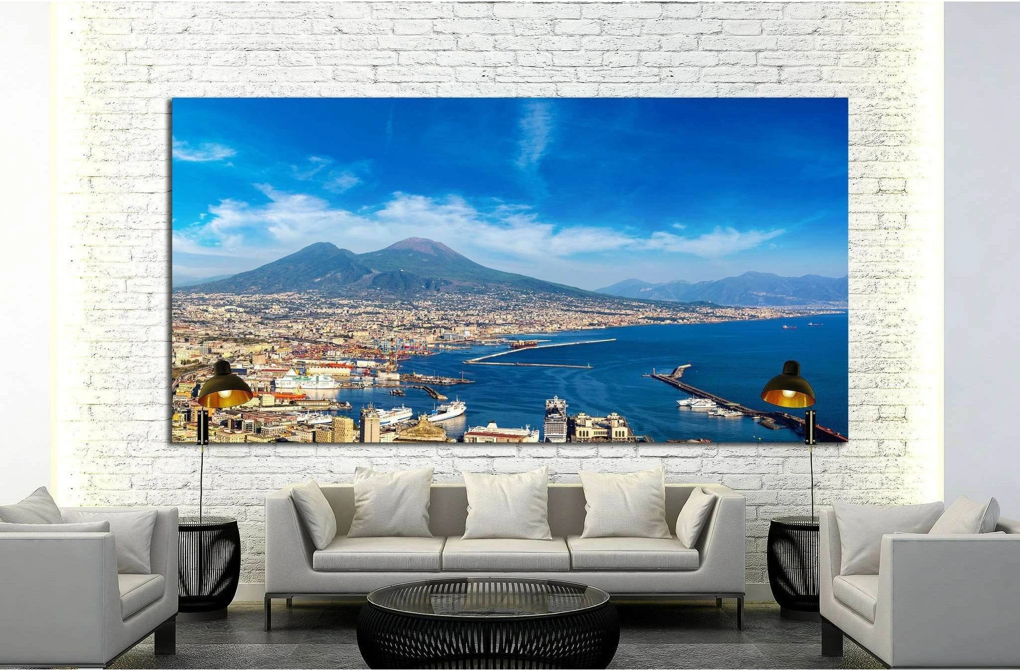 Napoli (Naples), mount Vesuvius, Italy №1243 Ready to Hang Canvas Print - Zellart Canvas Prints ALL_Products, s-1243