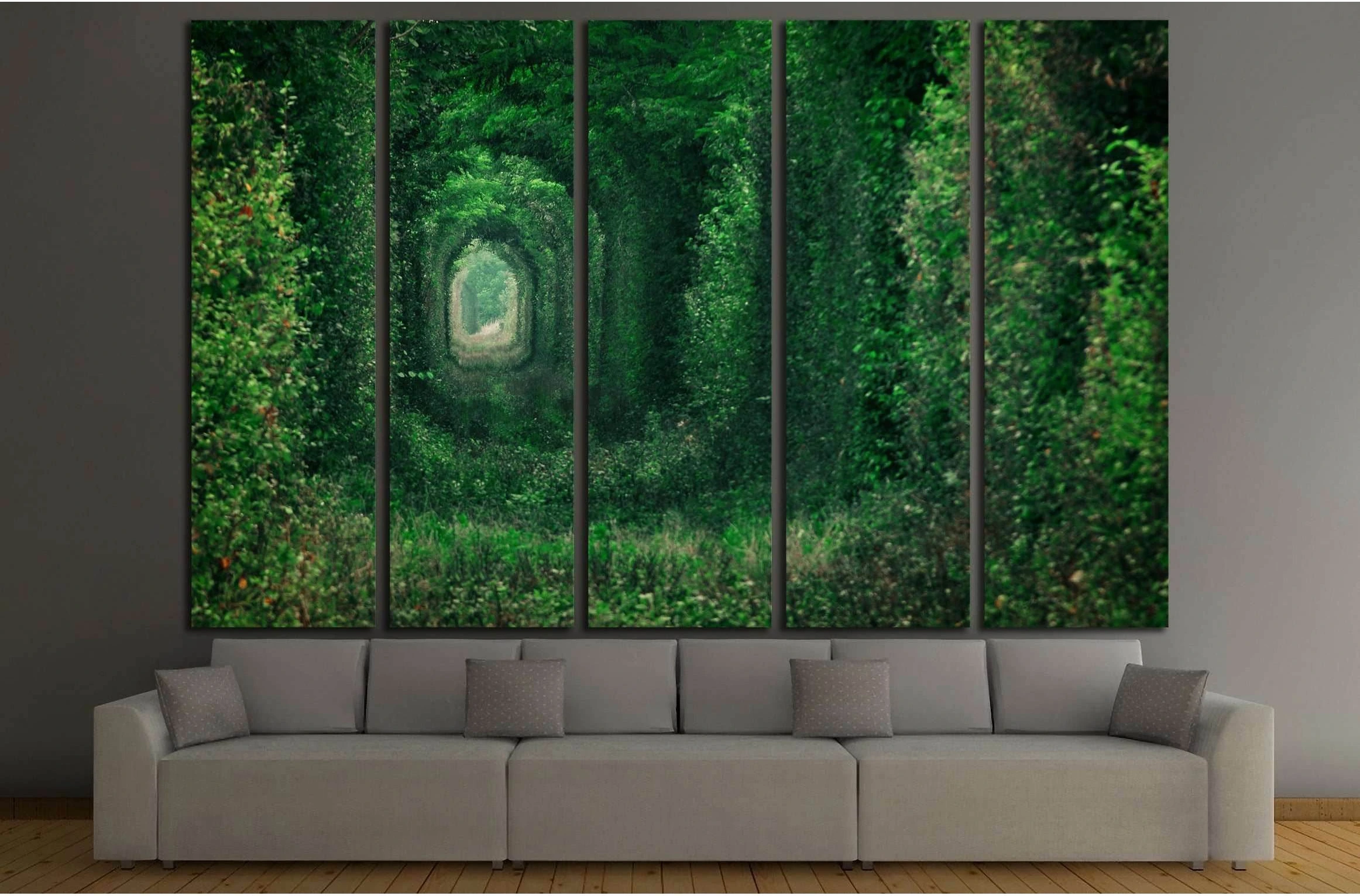 Natural tunnel formed by trees in Romania №2830 Ready to Hang Canvas Print - Zellart Canvas Prints ALL_Products, s-2830