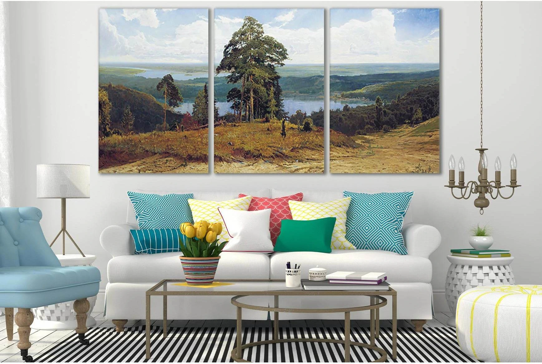 Nature Trees Oil Painting №SL573 Ready to Hang Canvas Print - Zellart Canvas Prints 0new, ALL_Products, Oil Painting Wall Art
