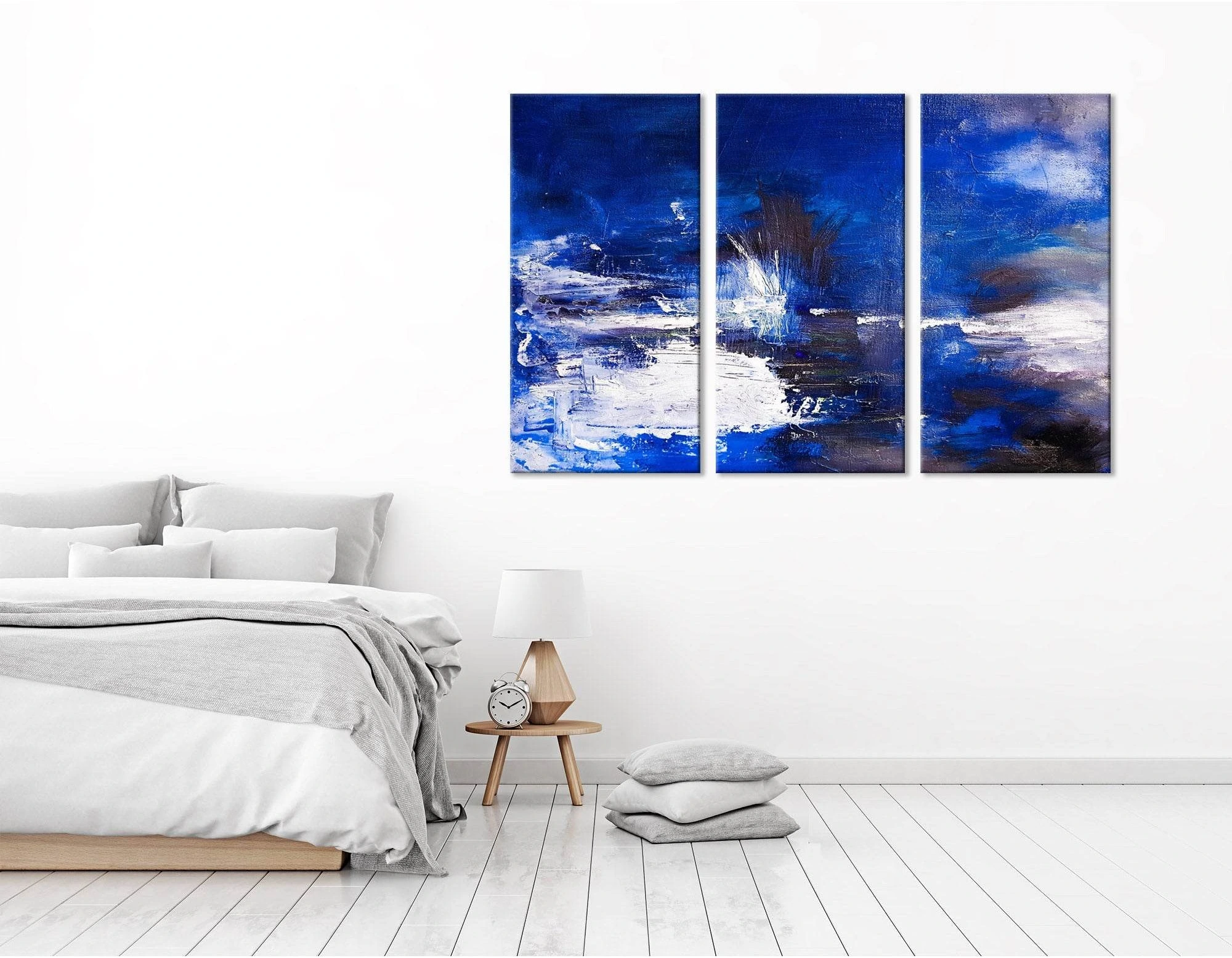 Navy Blue Abstract №04268 Ready to Hang Canvas Print - Zellart Canvas Prints ALL_Products