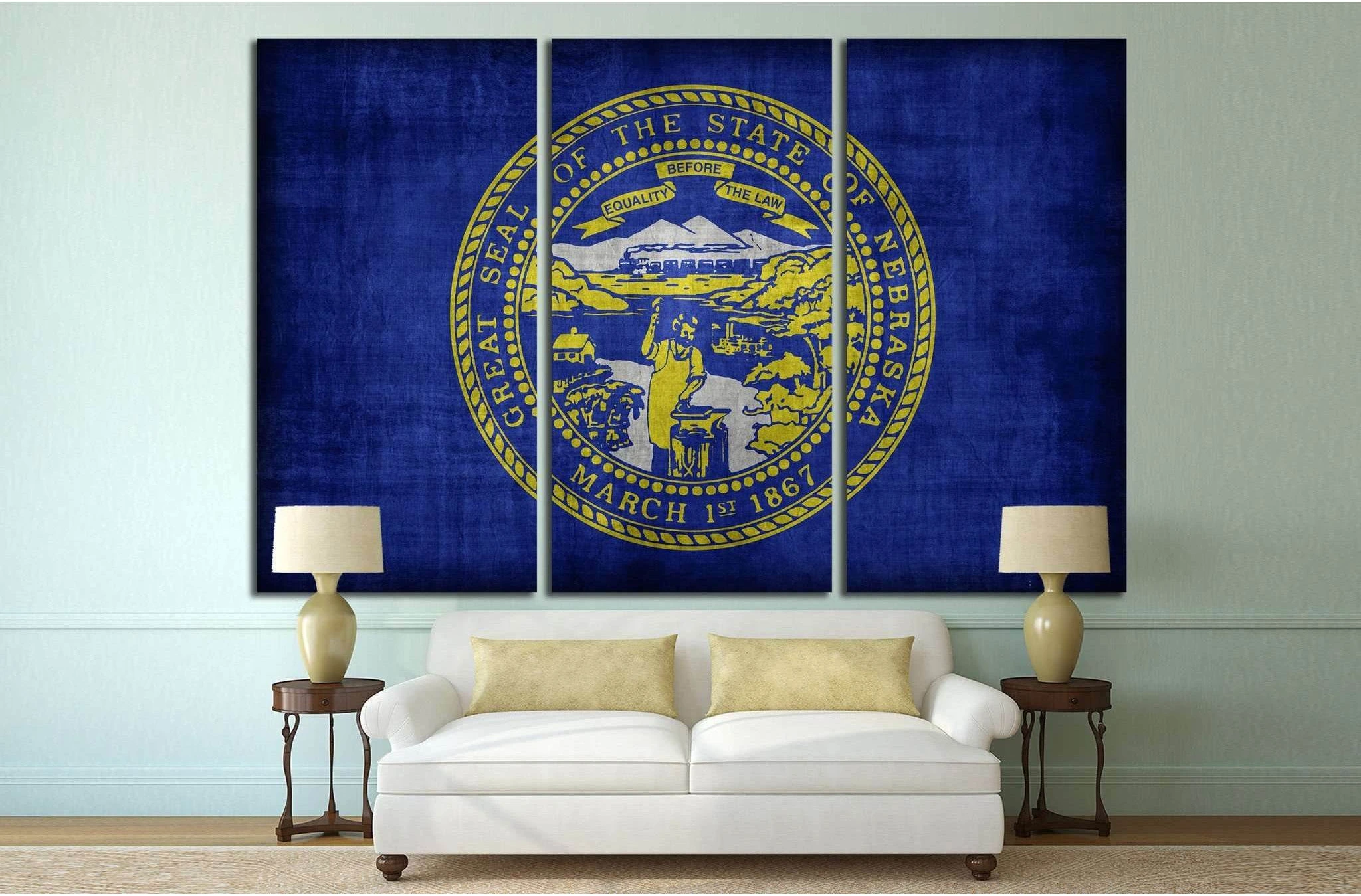 Nebraska flag №679 Ready to Hang Canvas Print - Zellart Canvas Prints ALL_Products, s-679