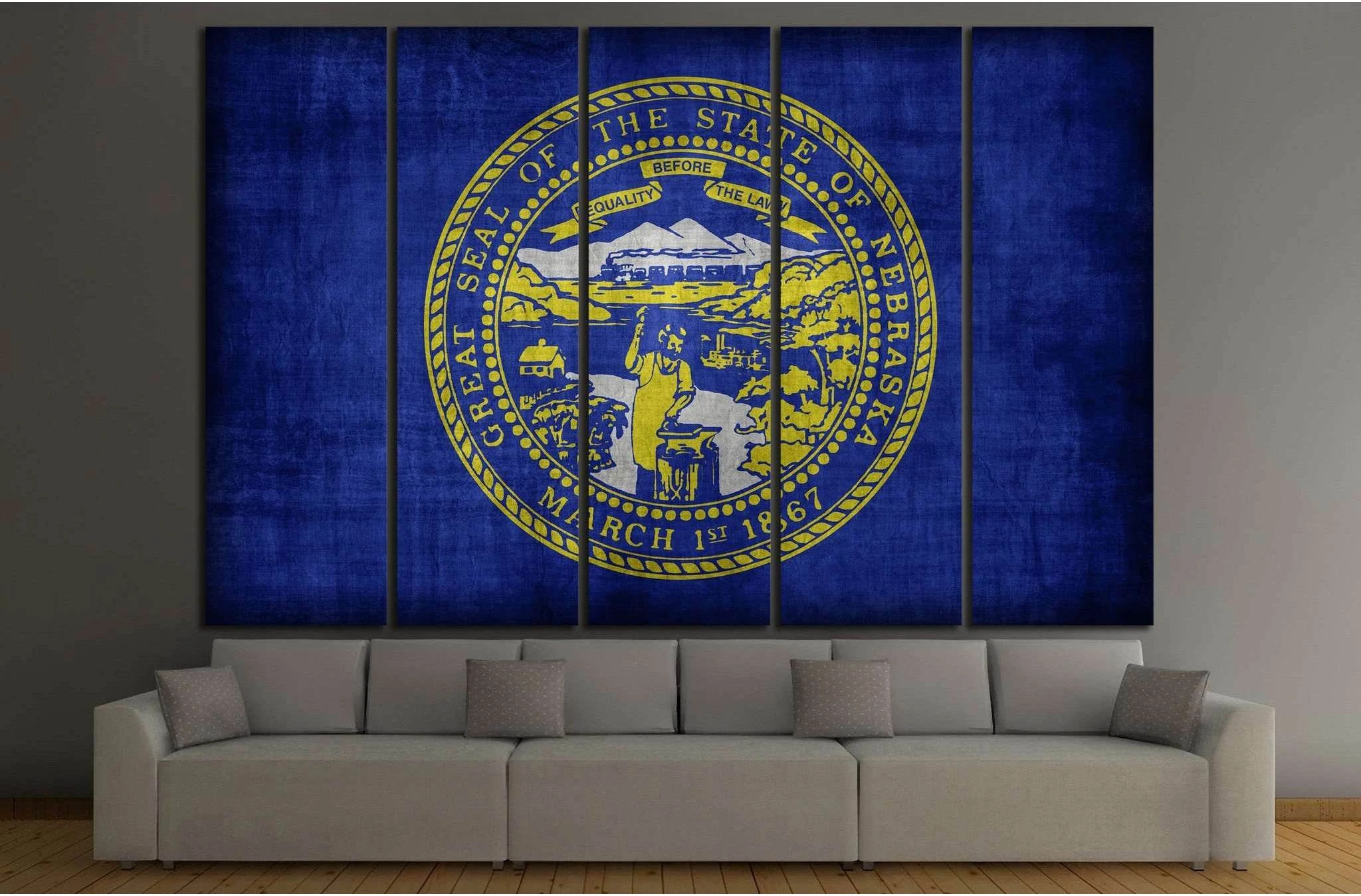 Nebraska flag №679 Ready to Hang Canvas Print - Zellart Canvas Prints ALL_Products, s-679