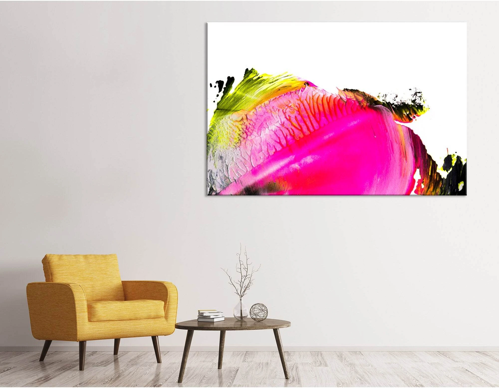 Neon Colors Against White Abstract №04299 Ready to Hang Canvas Print - Zellart Canvas Prints ALL_Products