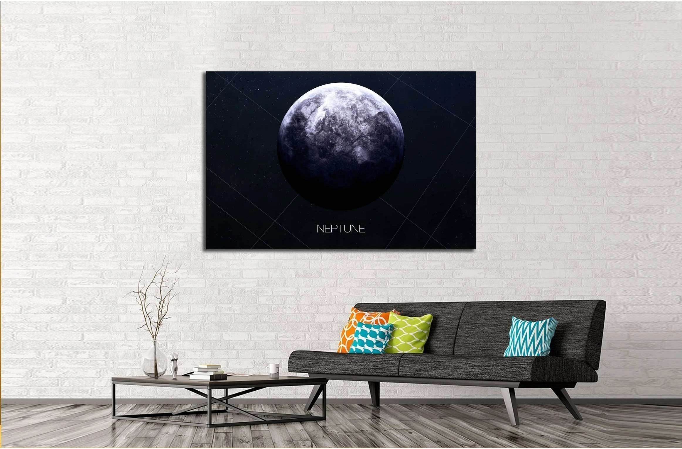 Neptune - High resolution images presents planets of the solar system. №2446 Ready to Hang Canvas Print - Zellart Canvas Prints ALL_Products, s-2446