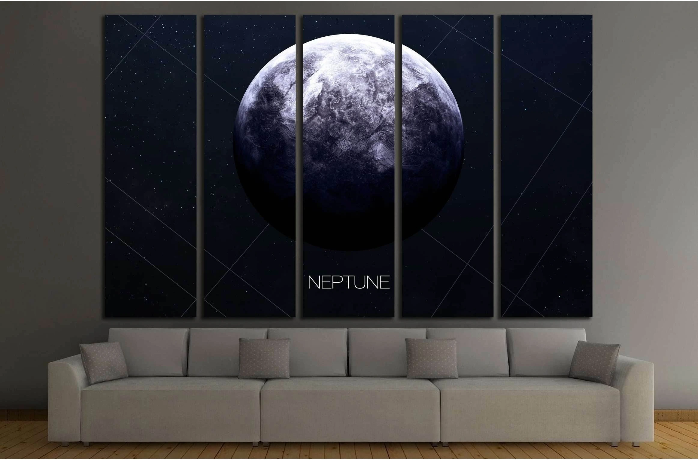 Neptune - High resolution images presents planets of the solar system. №2446 Ready to Hang Canvas Print - Zellart Canvas Prints ALL_Products, s-2446