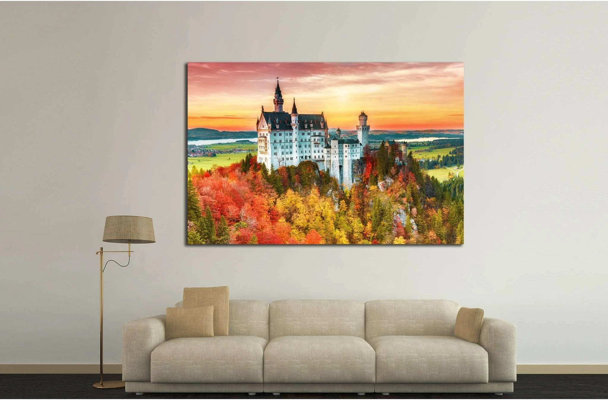 Neuschwanstein castle, Palace situated in Bavaria, Germany №1806 Ready to Hang Canvas Print - Zellart Canvas Prints ALL_Products, s-1806
