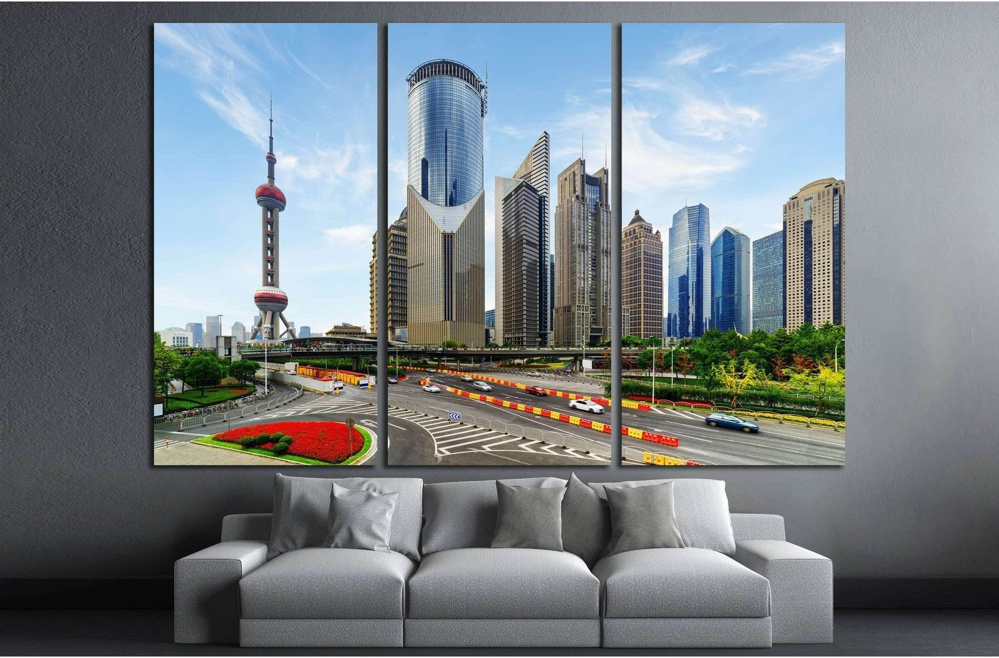 New District of Shanghai, China №1255 Ready to Hang Canvas Print - Zellart Canvas Prints ALL_Products, s-1255
