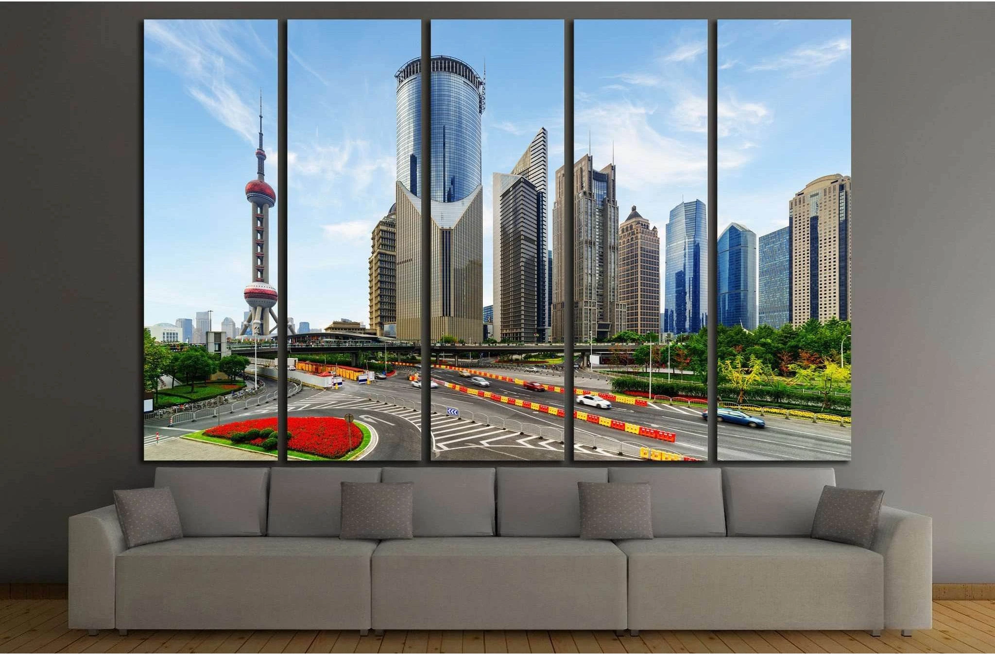 New District of Shanghai, China №1255 Ready to Hang Canvas Print - Zellart Canvas Prints ALL_Products, s-1255