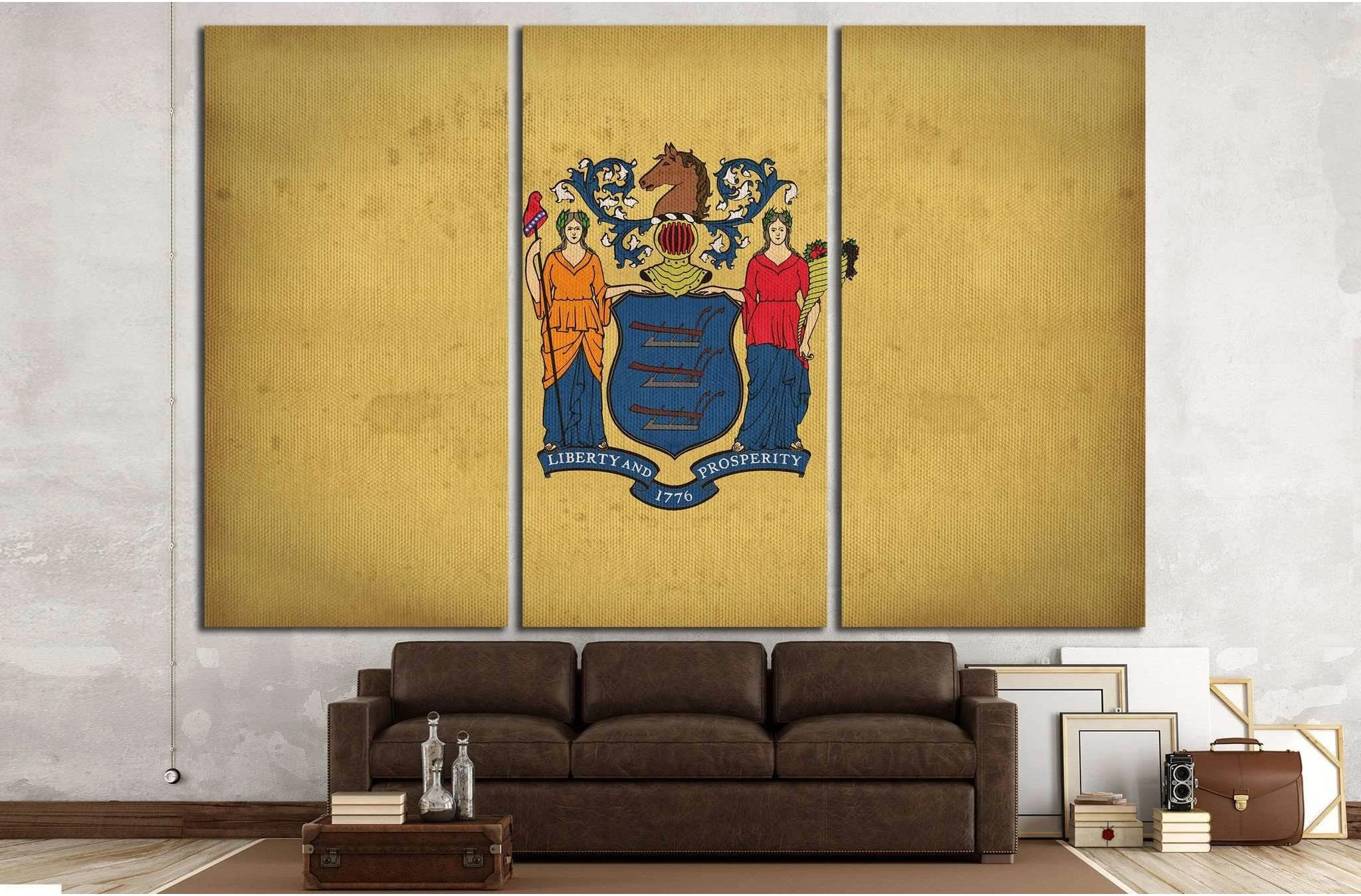 New Jersey flag №680 Ready to Hang Canvas Print - Zellart Canvas Prints ALL_Products, s-680