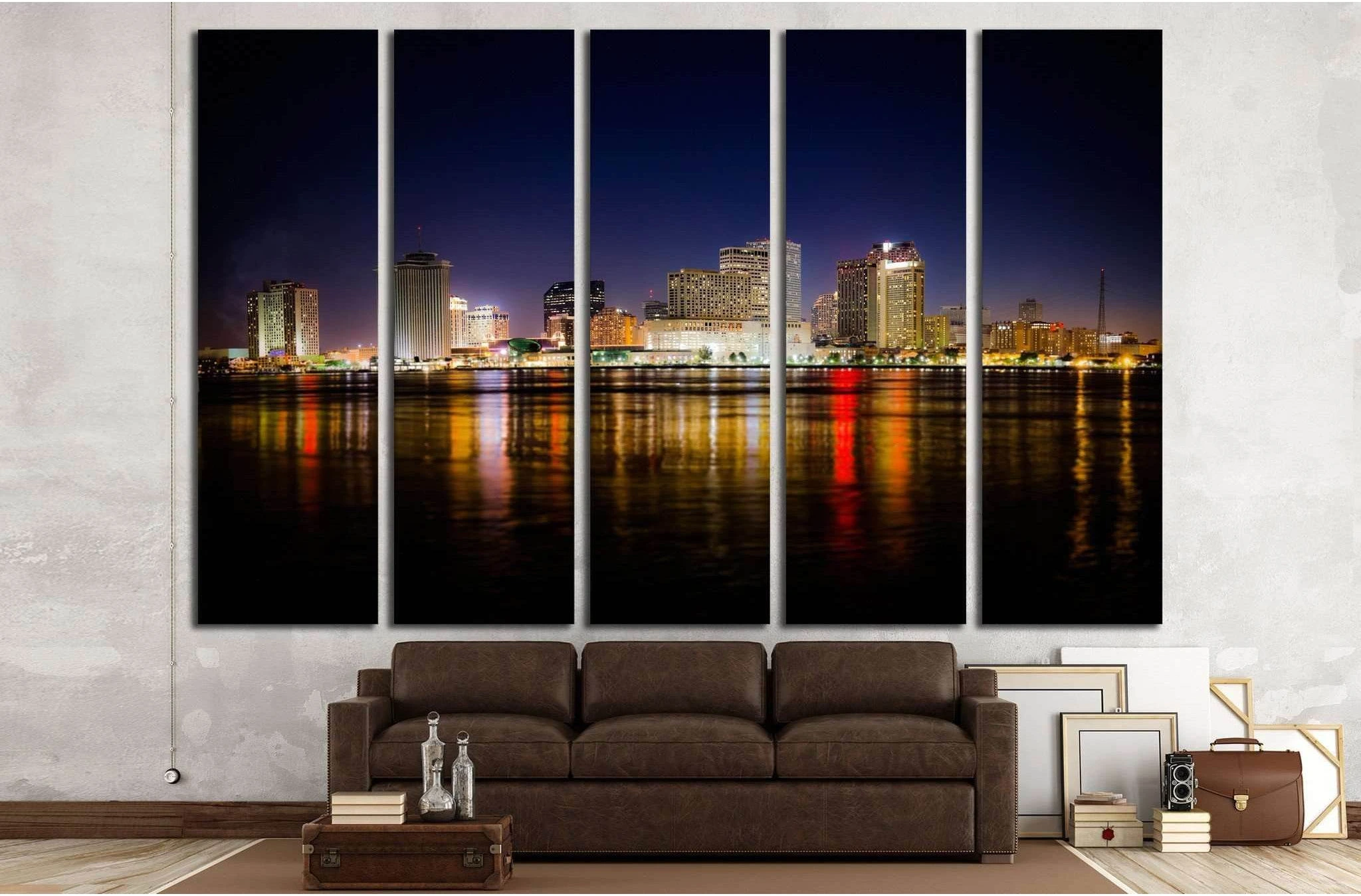 New Orleans Skyline at Night №1700 Ready to Hang Canvas Print - Zellart Canvas Prints ALL_Products, s-1700