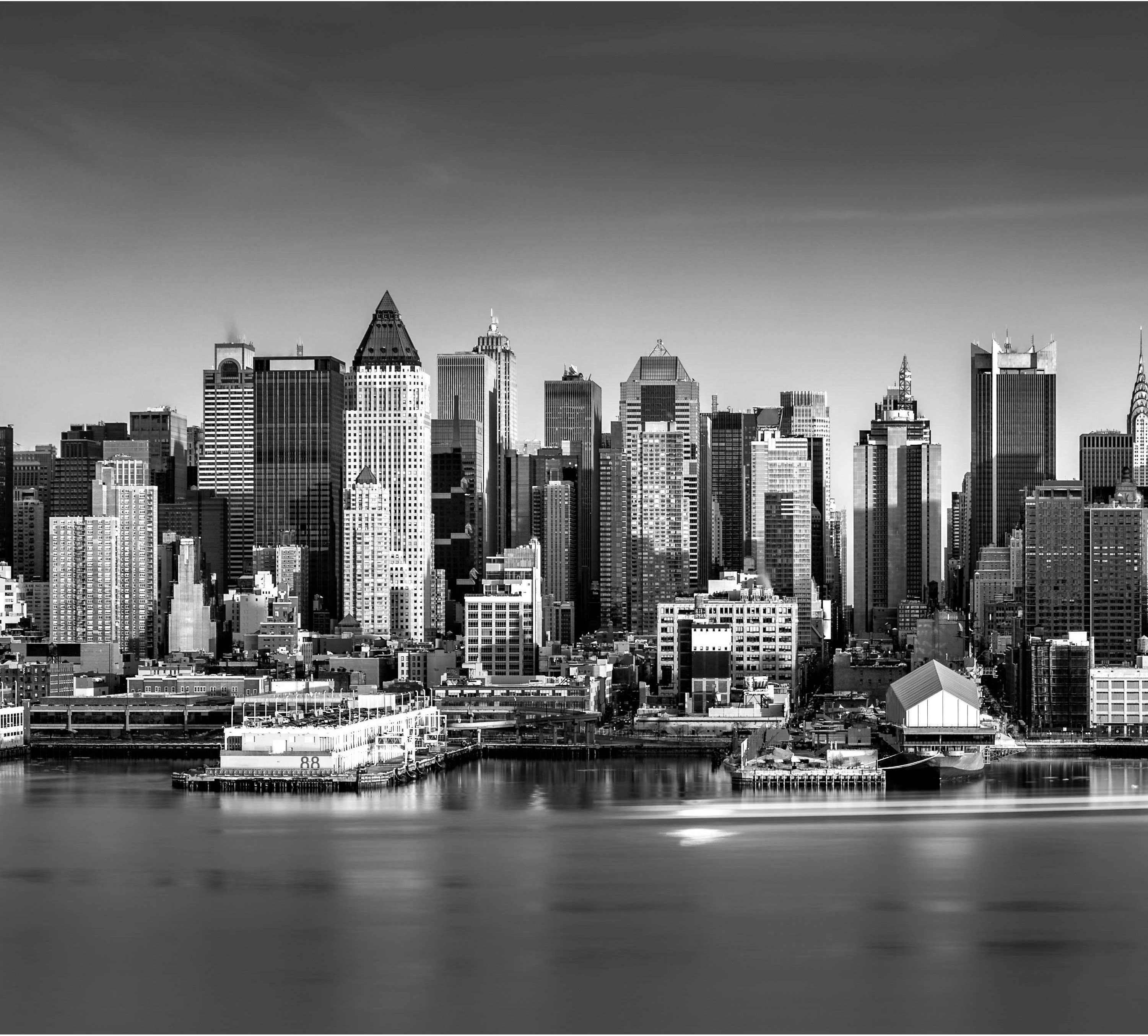 New York Black and White Large Art №53 Ready to Hang Canvas Print - Zellart Canvas Prints 0_NY_ART, ALL_Products, s-53