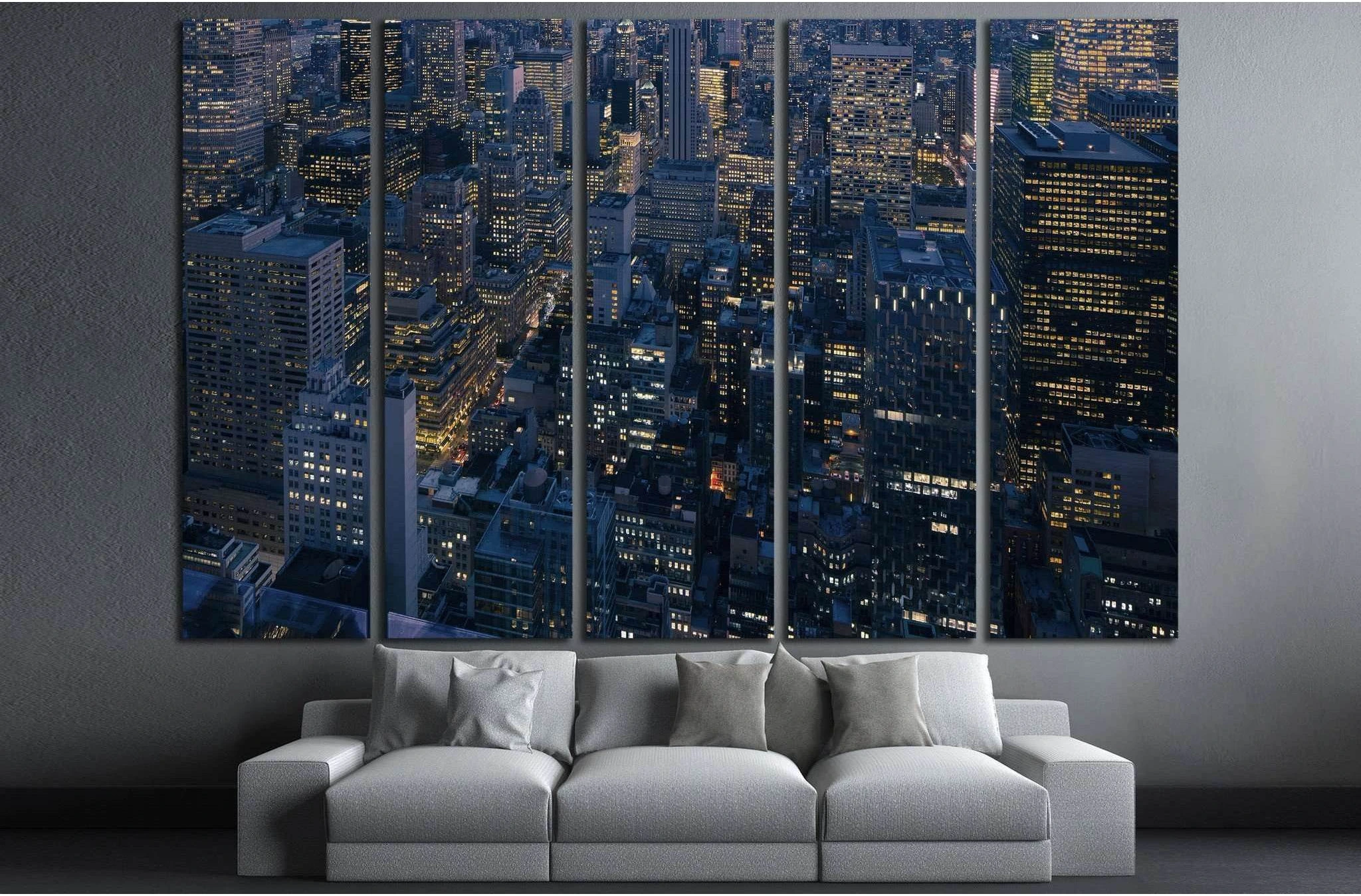 new york city look from bird space №1531 Ready to Hang Canvas Print - Zellart Canvas Prints 0_NY_ART, ALL_Products, s-1531