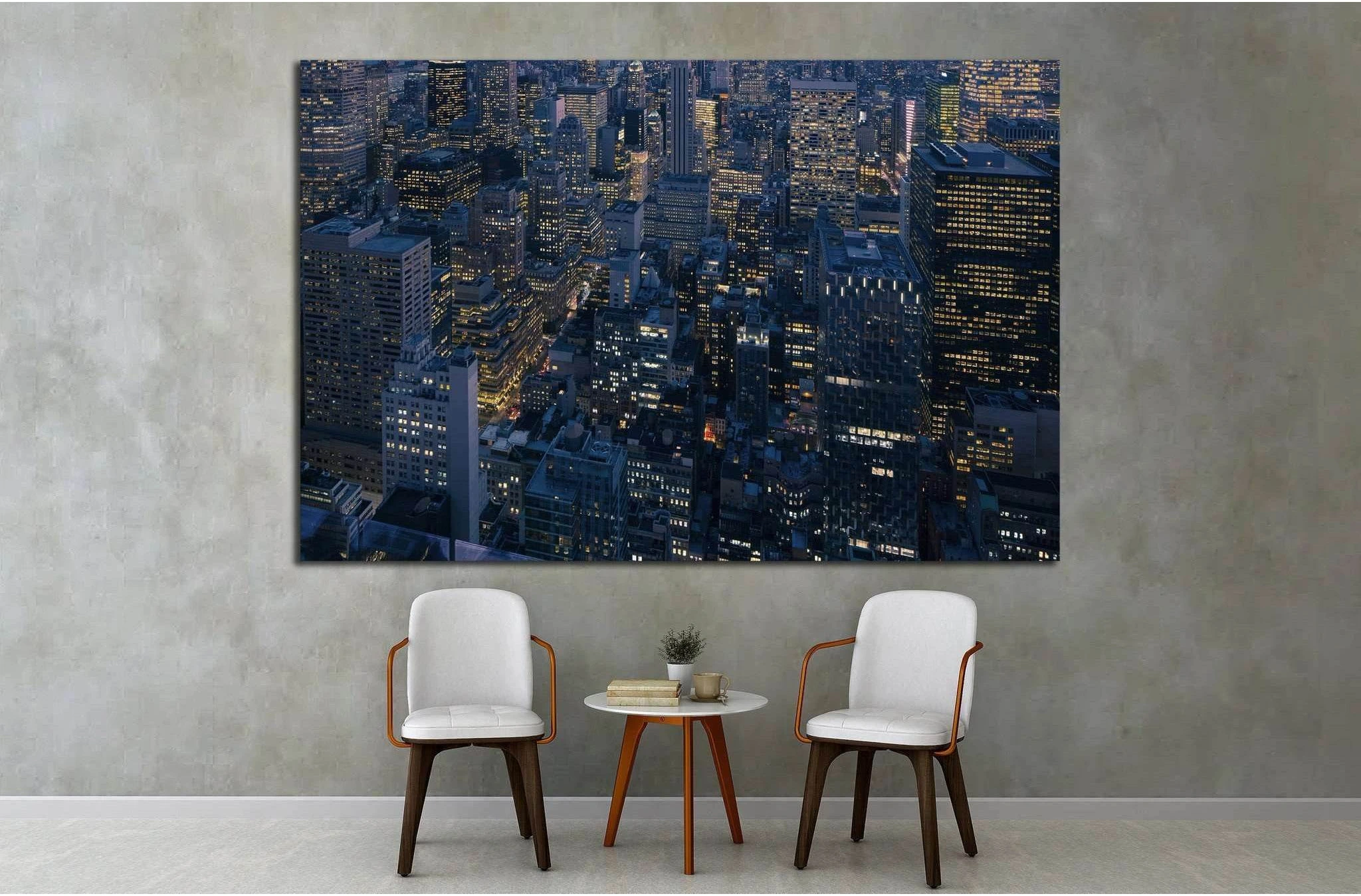 new york city look from bird space №1531 Ready to Hang Canvas Print - Zellart Canvas Prints 0_NY_ART, ALL_Products, s-1531