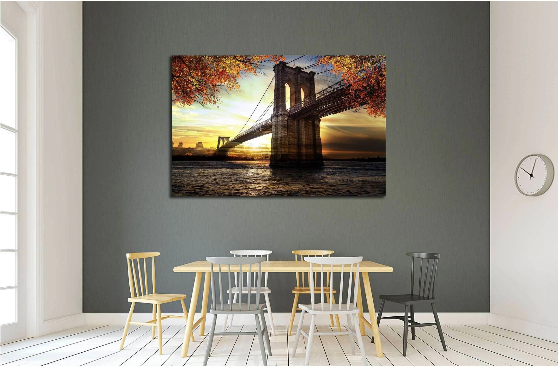 New York City - Manhattan after sunset - beautiful cityscape №2406 Ready to Hang Canvas Print - Zellart Canvas Prints 0_NY_ART, ALL_Products, s-2406
