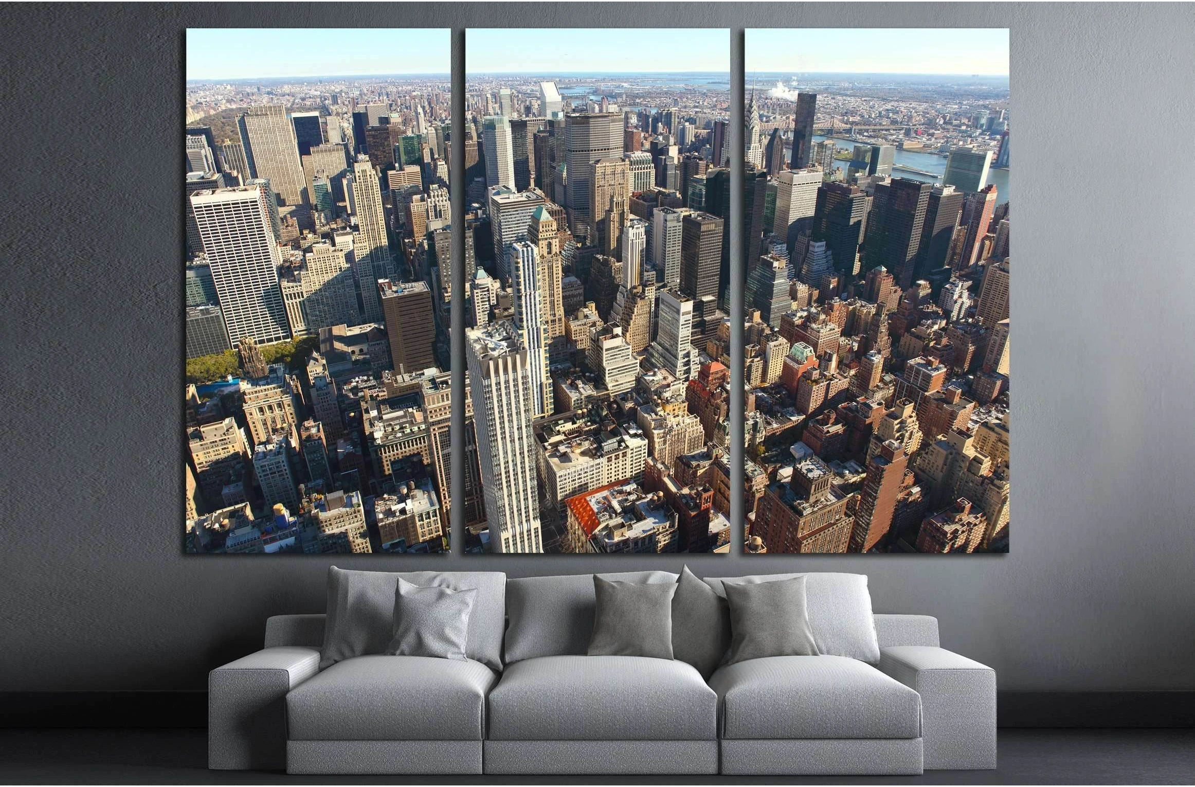 New York City Manhattan cityscape, USA №2618 Ready to Hang Canvas Print - Zellart Canvas Prints 0_NY_ART, ALL_Products, s-2618