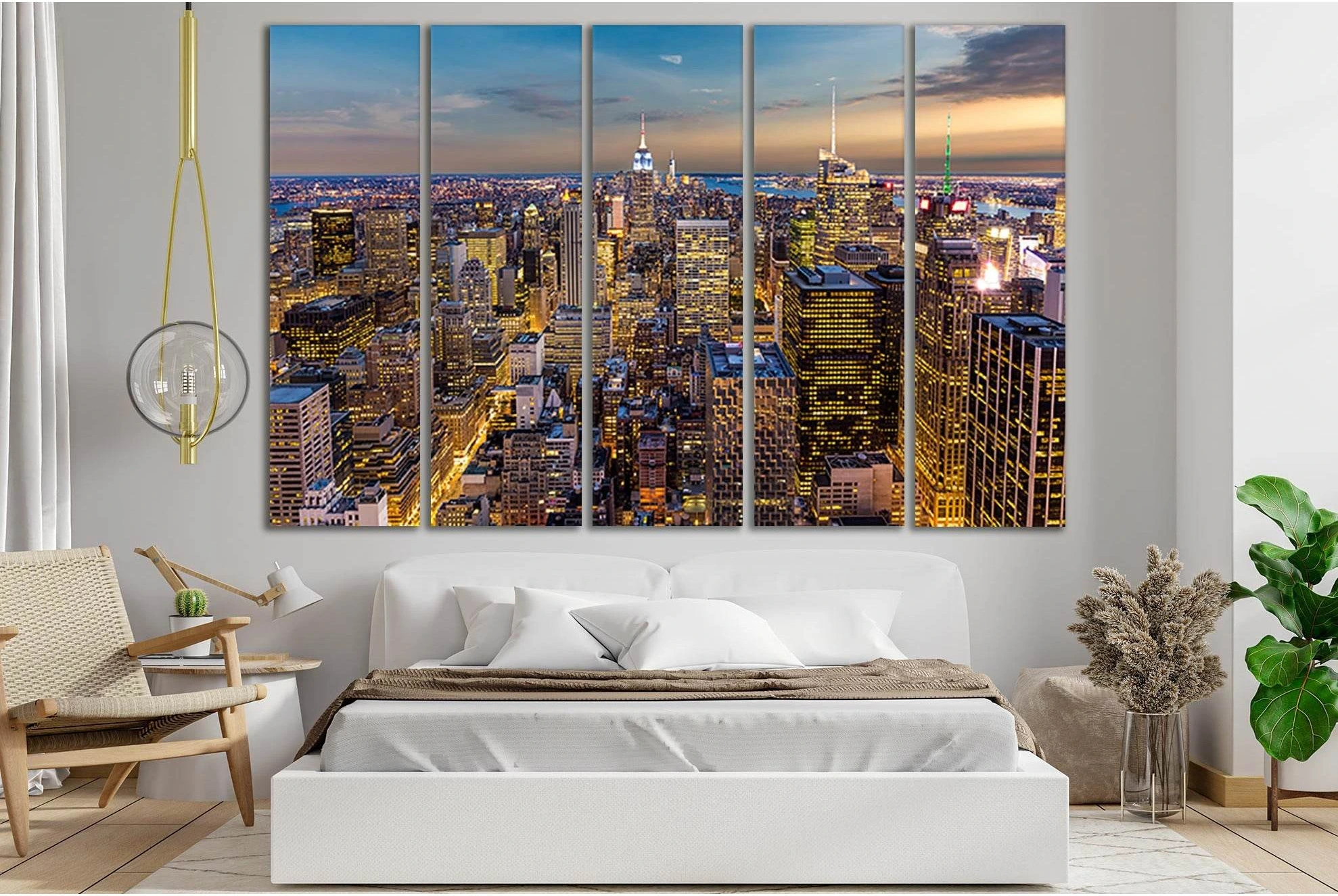 New York City Manhattan Skyline №SL358 Ready to Hang Canvas Print - Zellart Canvas Prints 0_NY_ART, 0new, ALL_Products, Cityscapes & Skylines