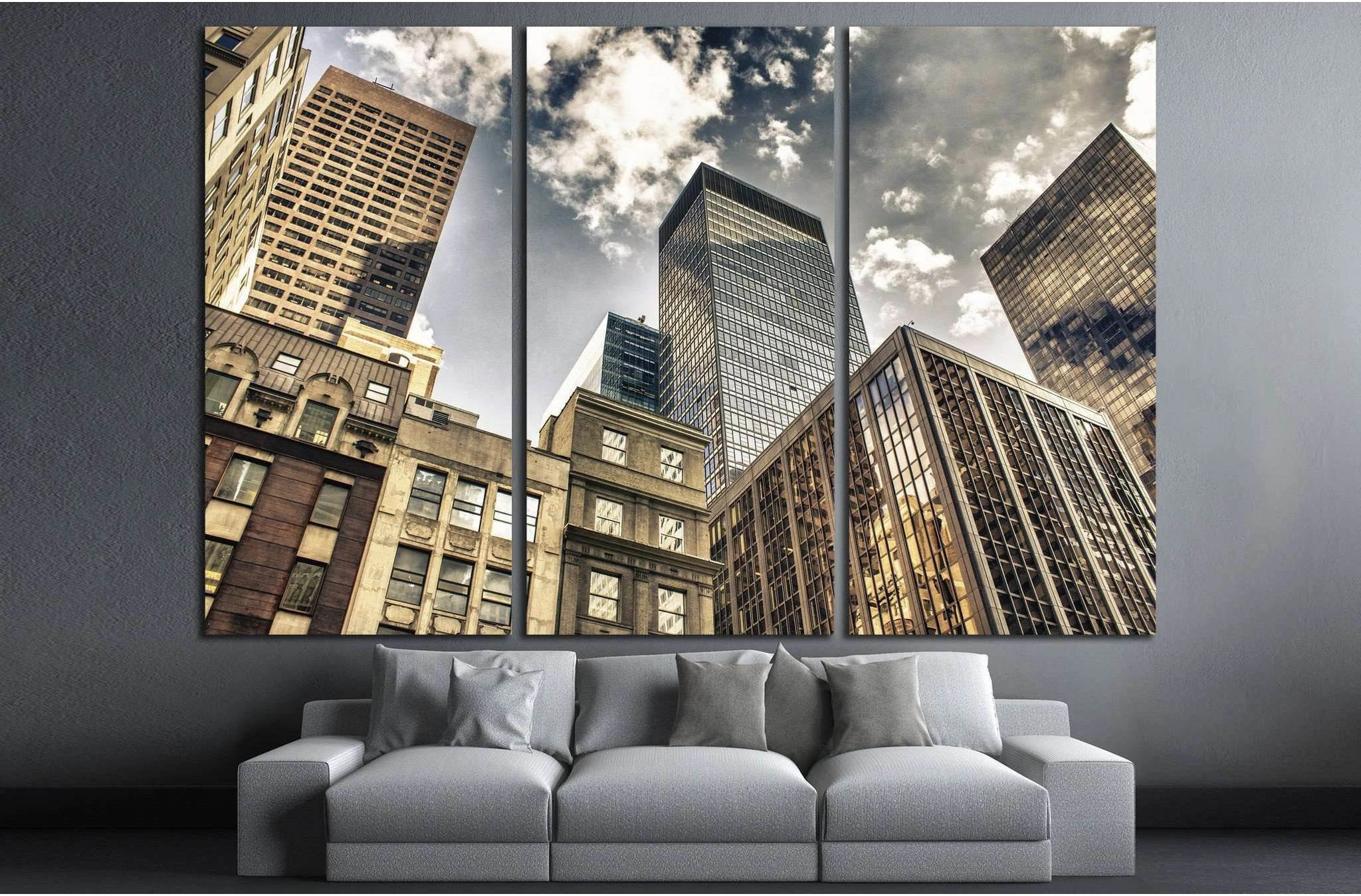 New York City Manhattan Skyline, U.S.A №1510 Ready to Hang Canvas Print - Zellart Canvas Prints 0_NY_ART, ALL_Products, s-1510