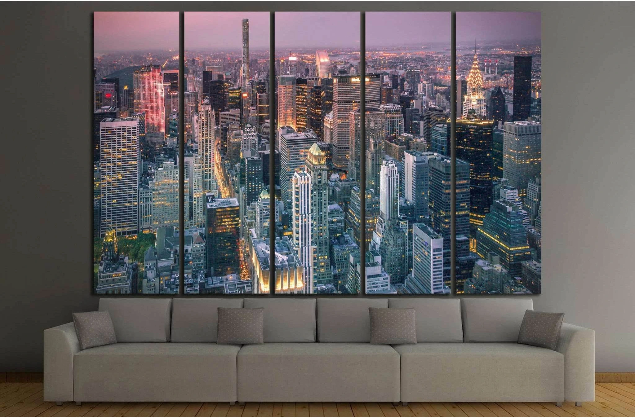new york city scape №1441 Ready to Hang Canvas Print - Zellart Canvas Prints 0_NY_ART, ALL_Products, s-1441