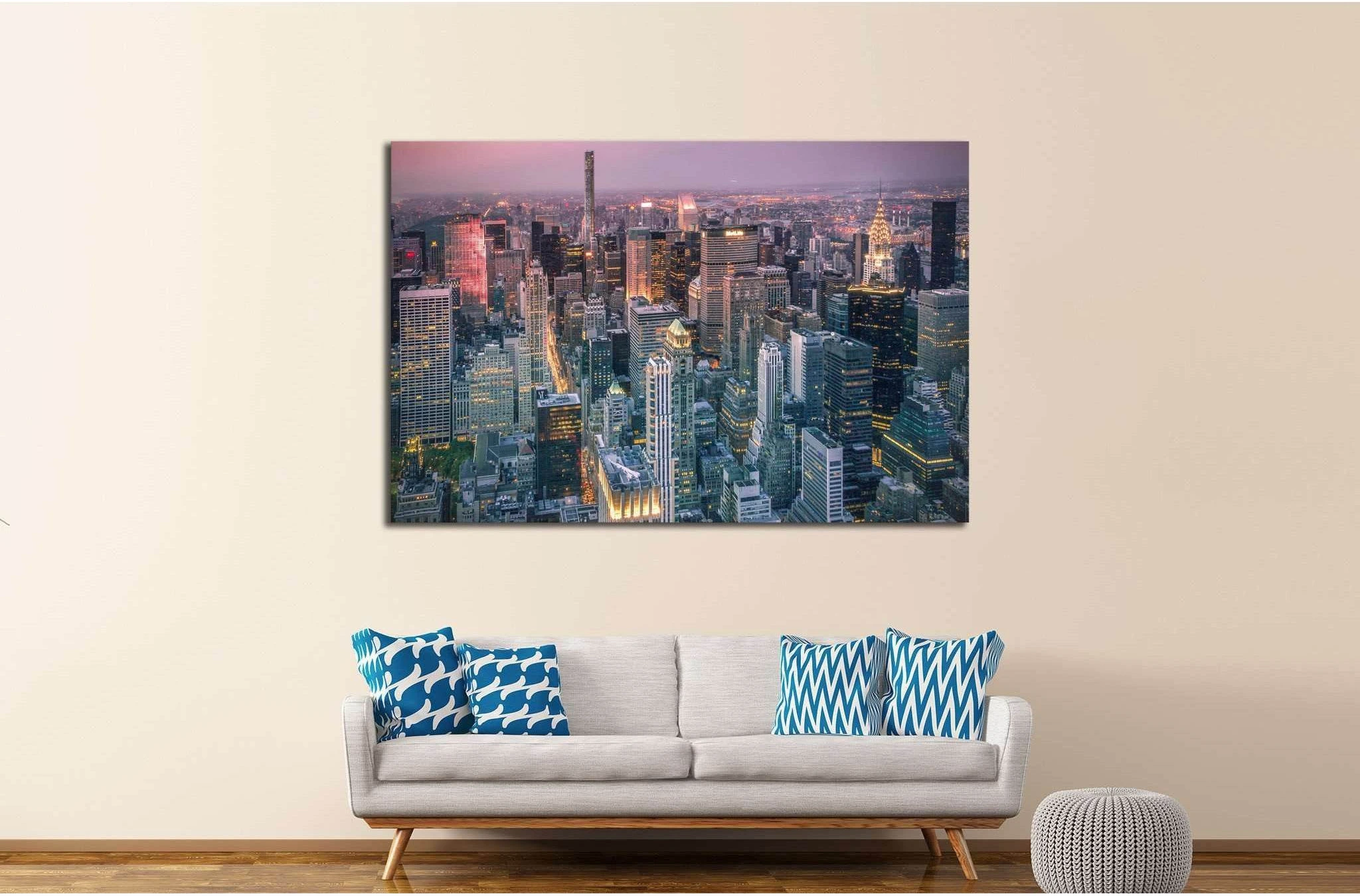 new york city scape №1441 Ready to Hang Canvas Print - Zellart Canvas Prints 0_NY_ART, ALL_Products, s-1441