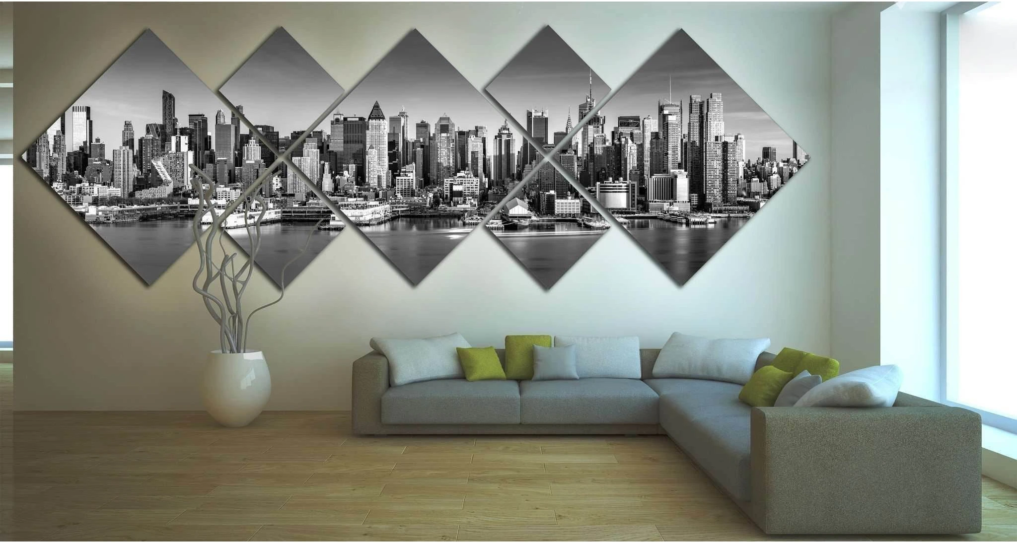 New York City Skyline №1089 Ready to Hang Canvas Print - Zellart Canvas Prints 0_NY_ART, ALL_Products, autopostr_pinterest_65155, autopostr_pinterest_65157, autopostr_pinterest_65158, autopostr_pinterest_65160