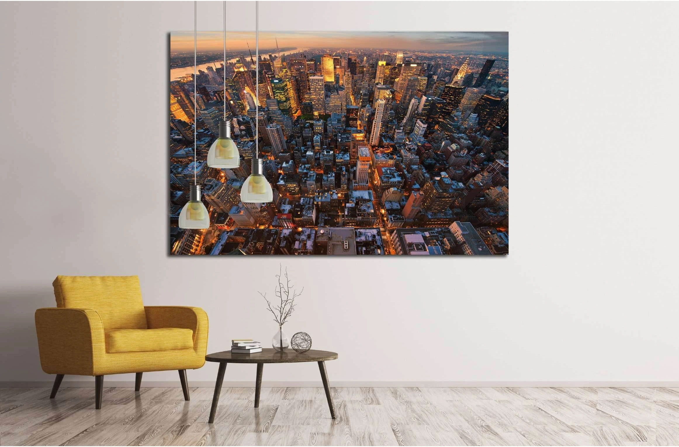 New York City skyline at sunset NewYork №2639 Ready to Hang Canvas Print - Zellart Canvas Prints 0_NY_ART, ALL_Products, s-2639