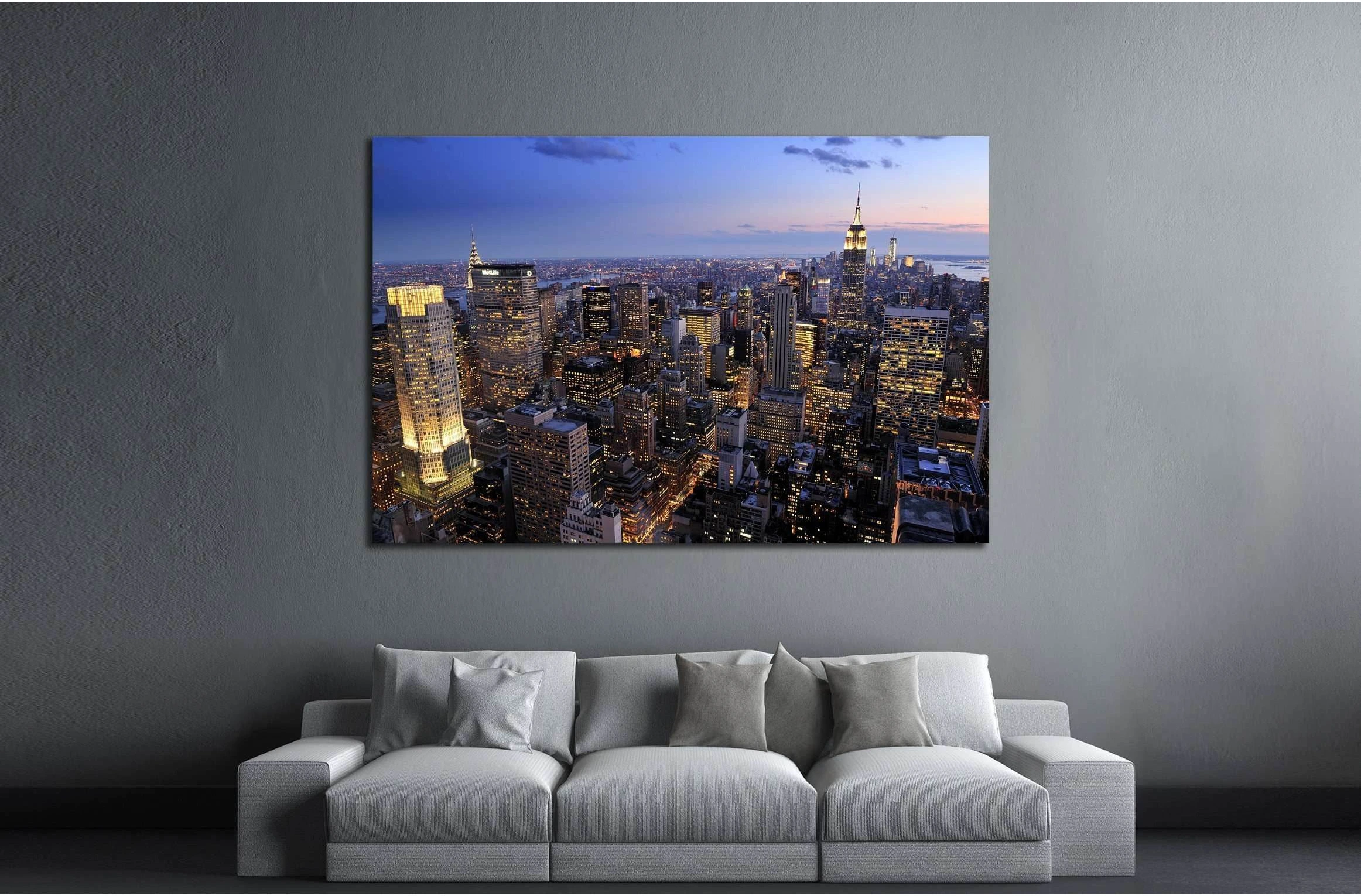 New York City skyline, Manhattan, New York №2646 Ready to Hang Canvas Print - Zellart Canvas Prints 0_NY_ART, ALL_Products, s-2646