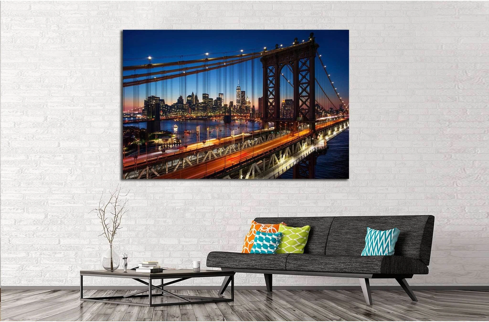 New York Manhattan №574 Ready to Hang Canvas Print - Zellart Canvas Prints 0_NY_ART, ALL_Products, s-574