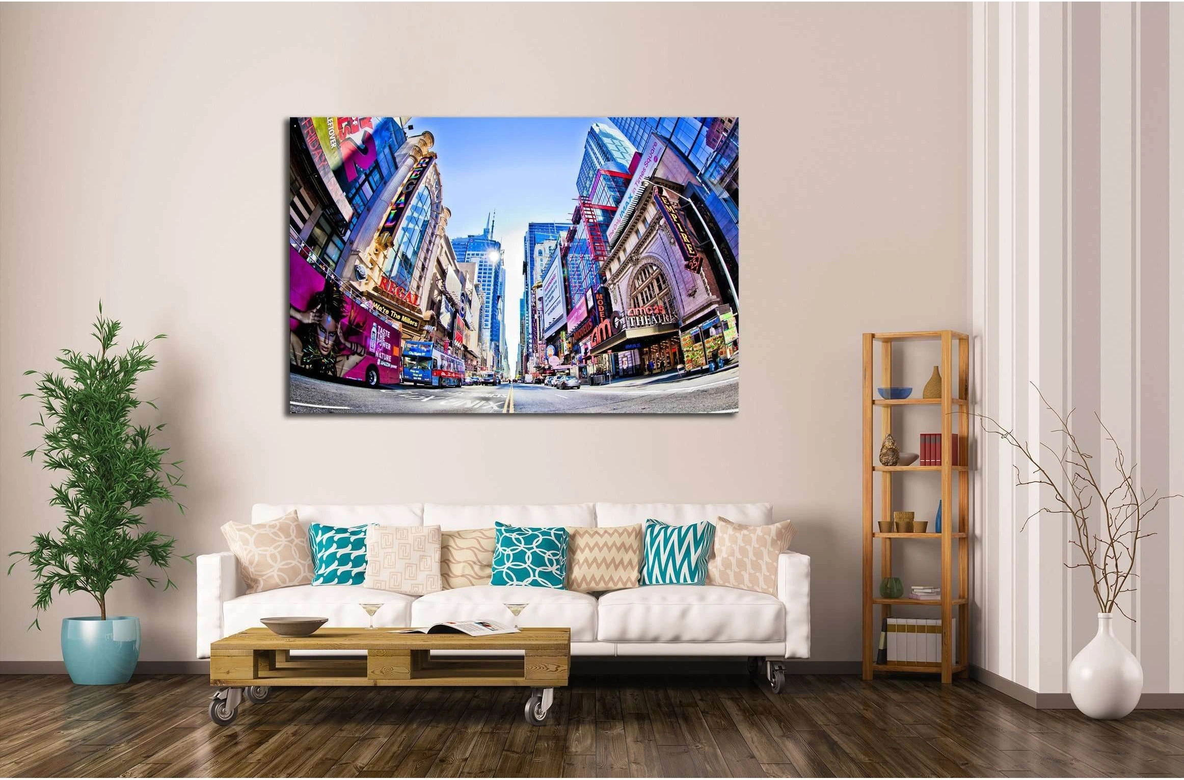 NEW YORK, Times Square and 42nd Stree №2267 Ready to Hang Canvas Print - Zellart Canvas Prints 0_NY_ART, ALL_Products, s-2267