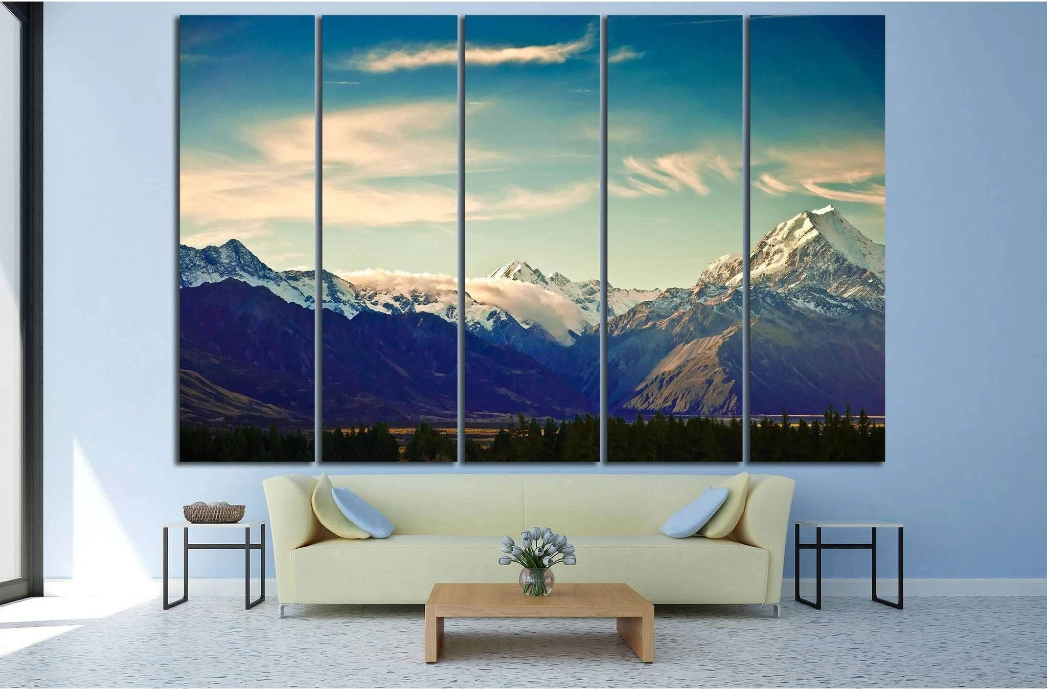 New Zealand scenic mountain №641 Ready to Hang Canvas Print - Zellart Canvas Prints ALL_Products, s-641