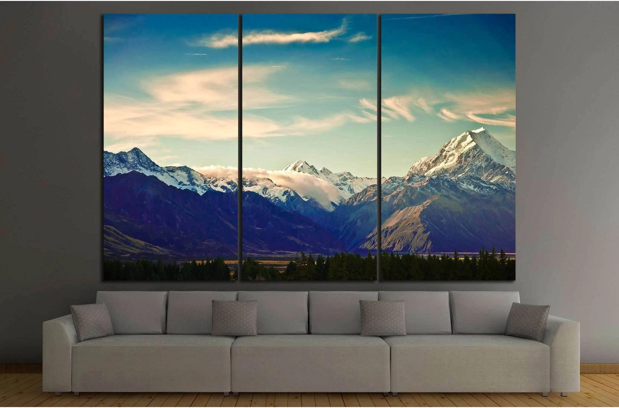 New Zealand scenic mountain №641 Ready to Hang Canvas Print - Zellart Canvas Prints ALL_Products, s-641