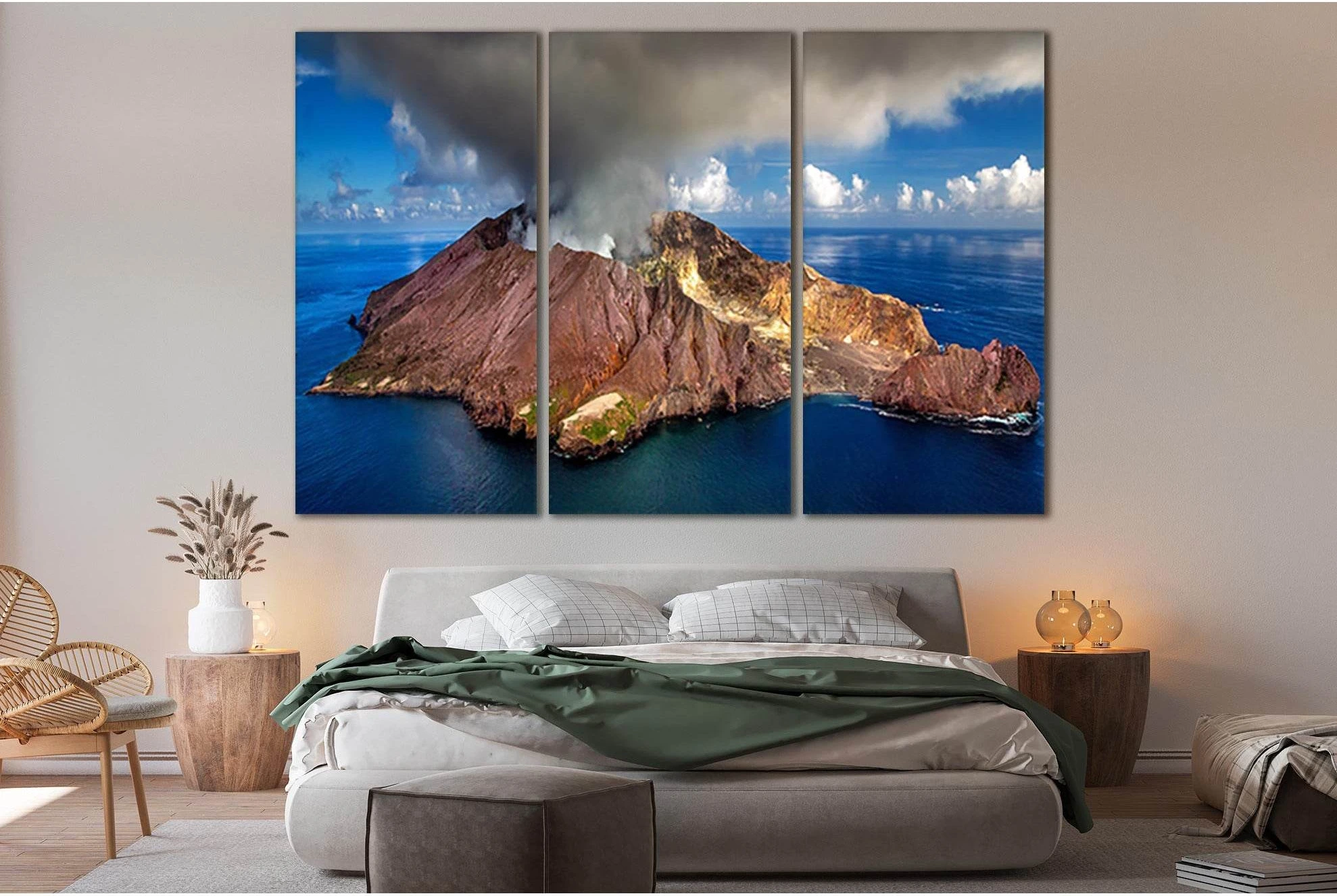 New Zealand Volcano №SL185 Ready to Hang Canvas Print - Zellart Canvas Prints 0new, ALL_Products, Beach Ocean & Waves