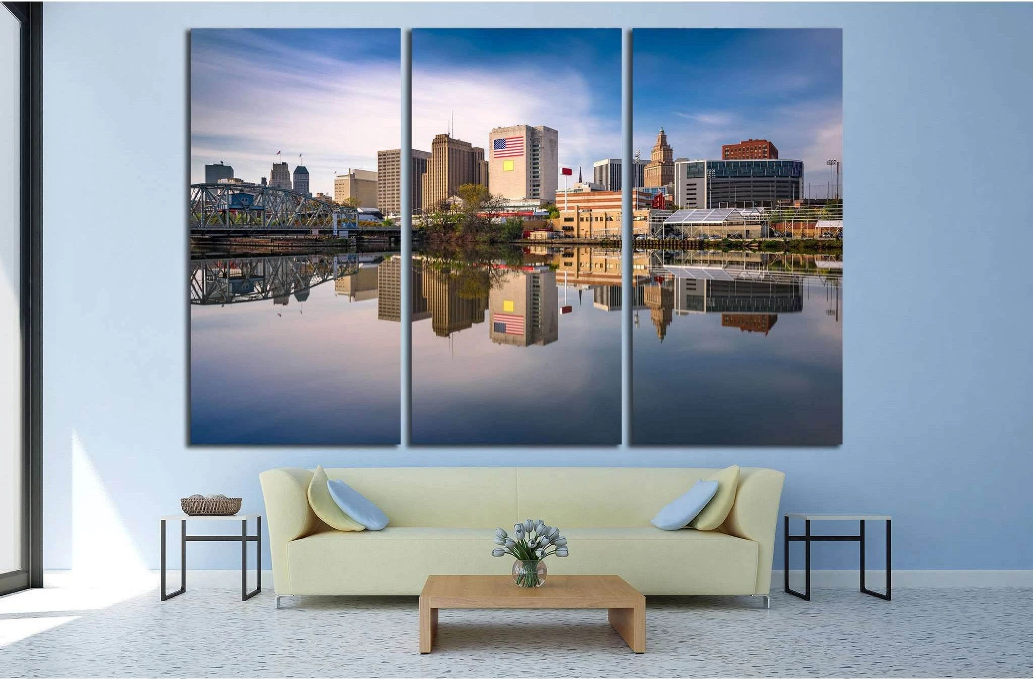 Newark, New Jersey, USA skyline on the Passaic River №1740 Ready to Hang Canvas Print - Zellart Canvas Prints ALL_Products, s-1740