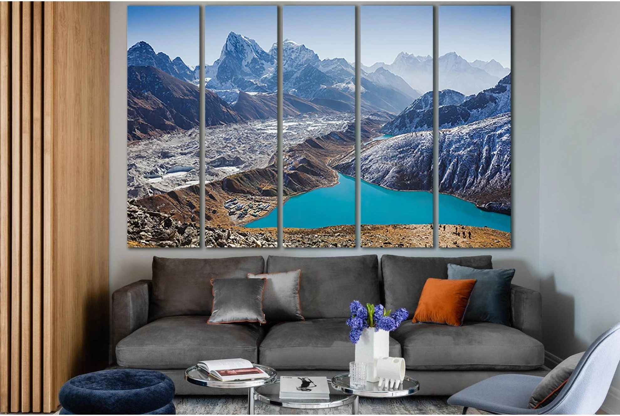Ngozumpa Glacier Flowing Down №SL1355 Ready to Hang Canvas Print - Zellart Canvas Prints 0new, ALL_Products, Glacials
