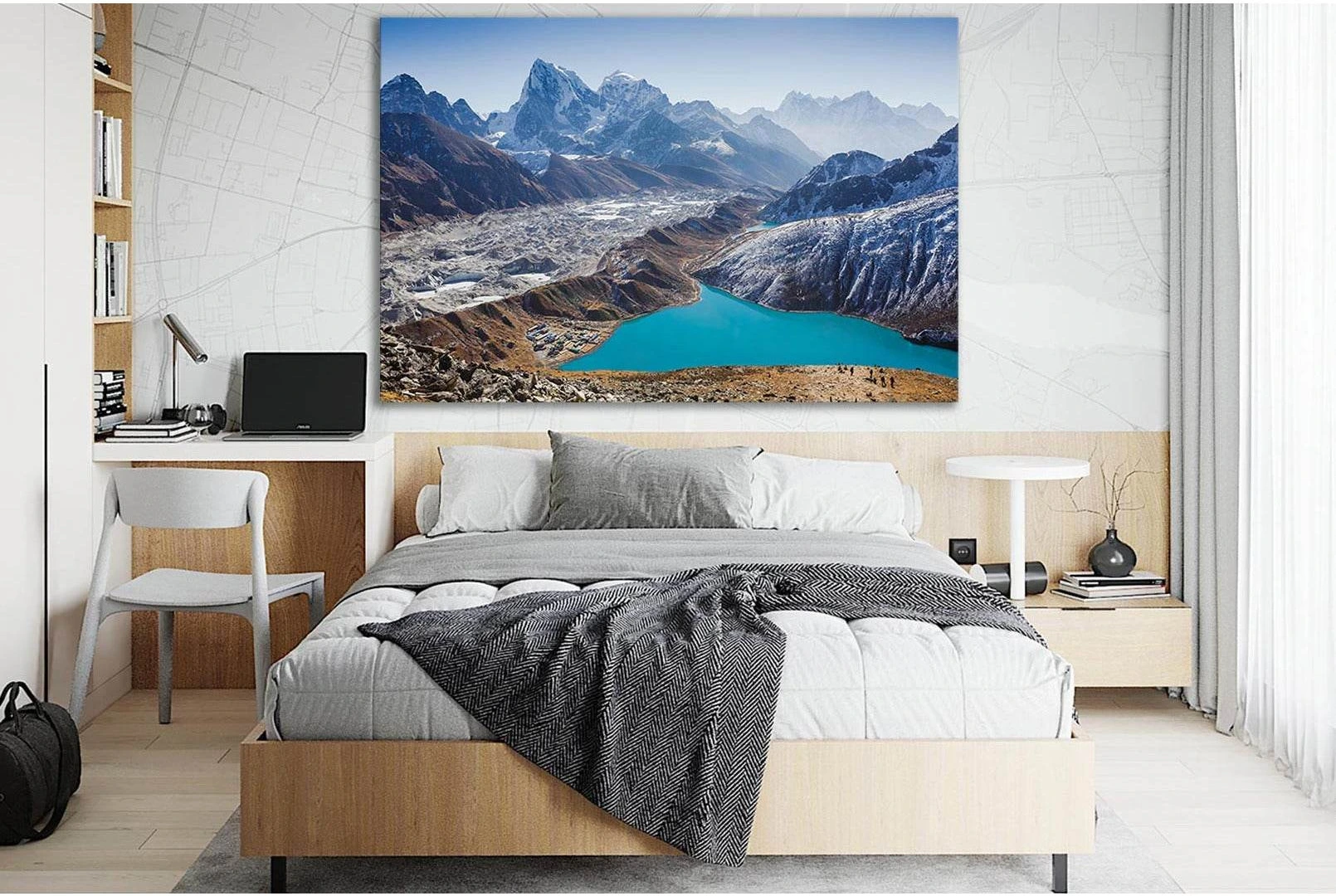 Ngozumpa Glacier Flowing Down №SL1355 Ready to Hang Canvas Print - Zellart Canvas Prints 0new, ALL_Products, Glacials