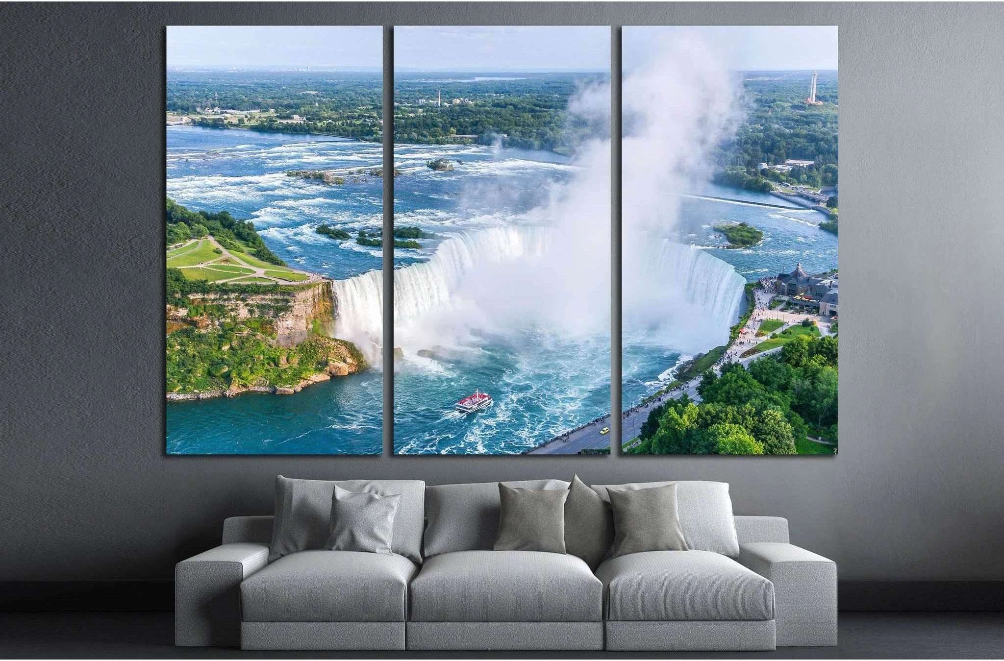 Niagara Falls Aerial View, Canadian Falls, Canada №2006 Ready to Hang Canvas Print - Zellart Canvas Prints ALL_Products, s-2006